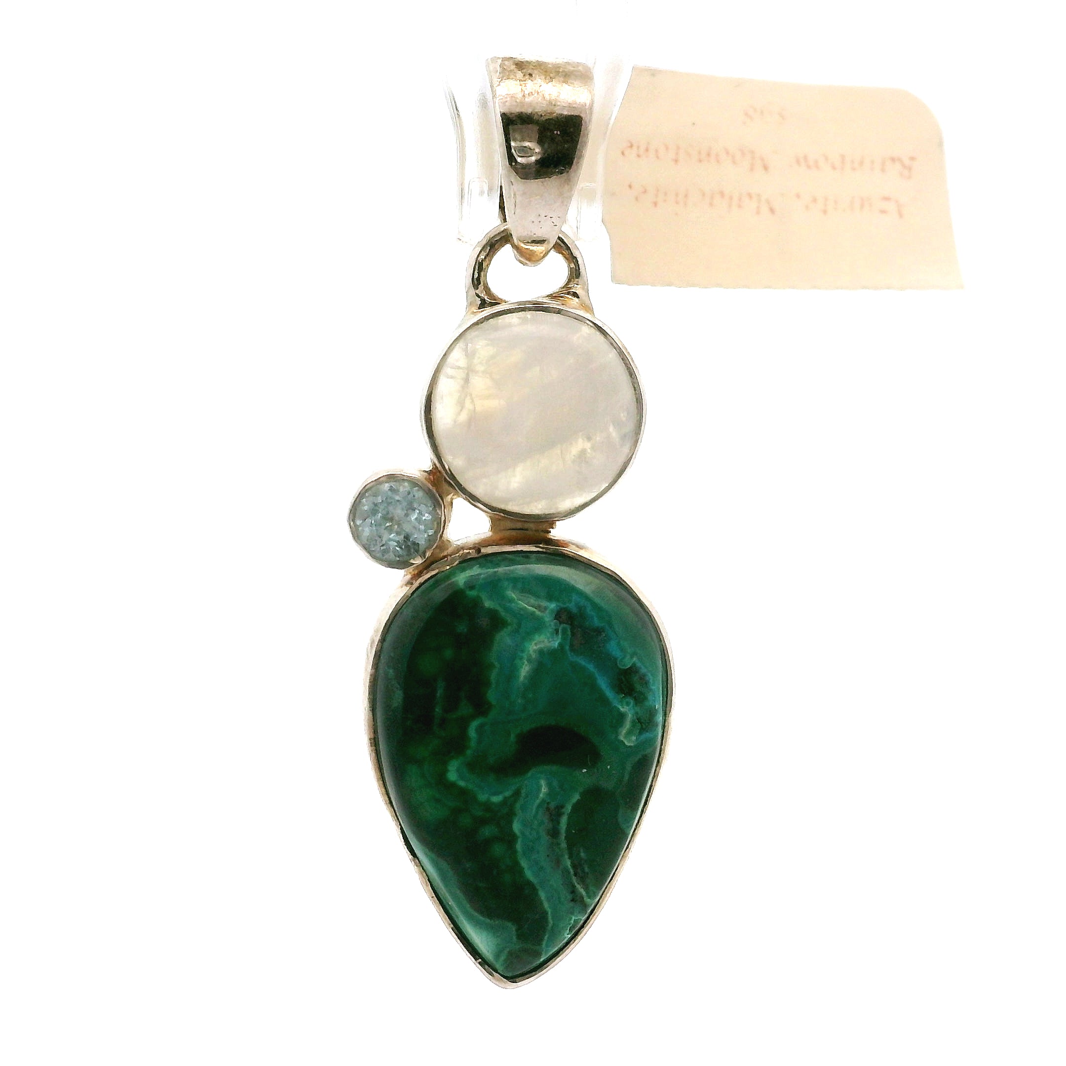 Malachite Multi-Stone Pendants .925 Silver for Abundance, Luck and Transformation