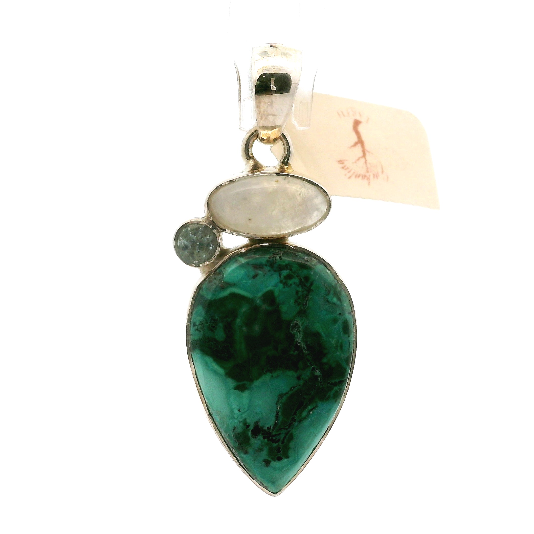 Malachite Multi-Stone Pendants .925 Silver for Abundance, Luck and Transformation