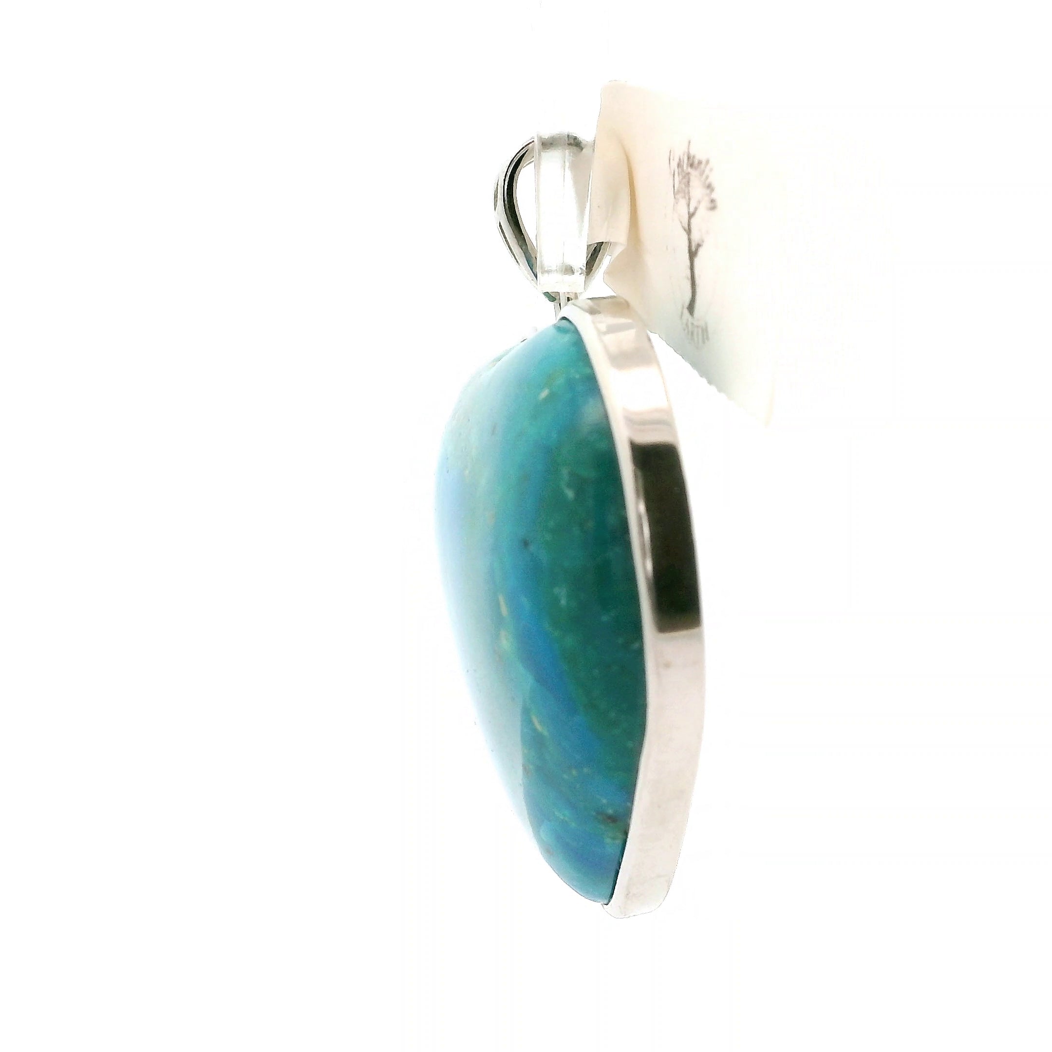 Blue Opal Pendant .925 Silver for Encouraging Surrender to the Divine Will
