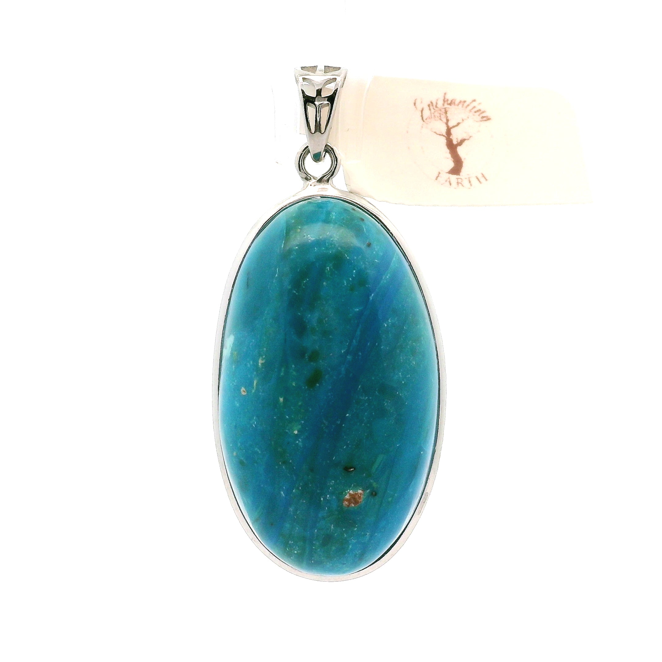 Blue Opal Pendant .925 Silver for Encouraging Surrender to the Divine Will