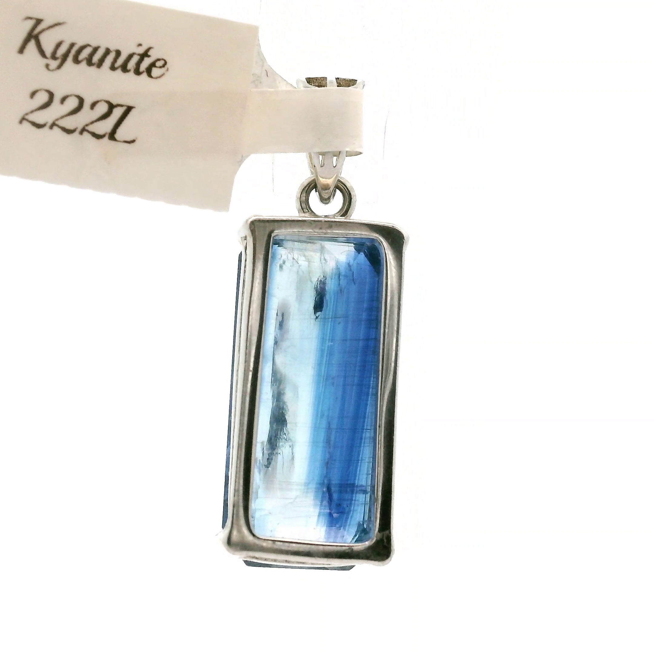Deep Blue Kyanite Faceted Pendant .925 Silver for Healing Work, High Intuition and Releasing Addiction