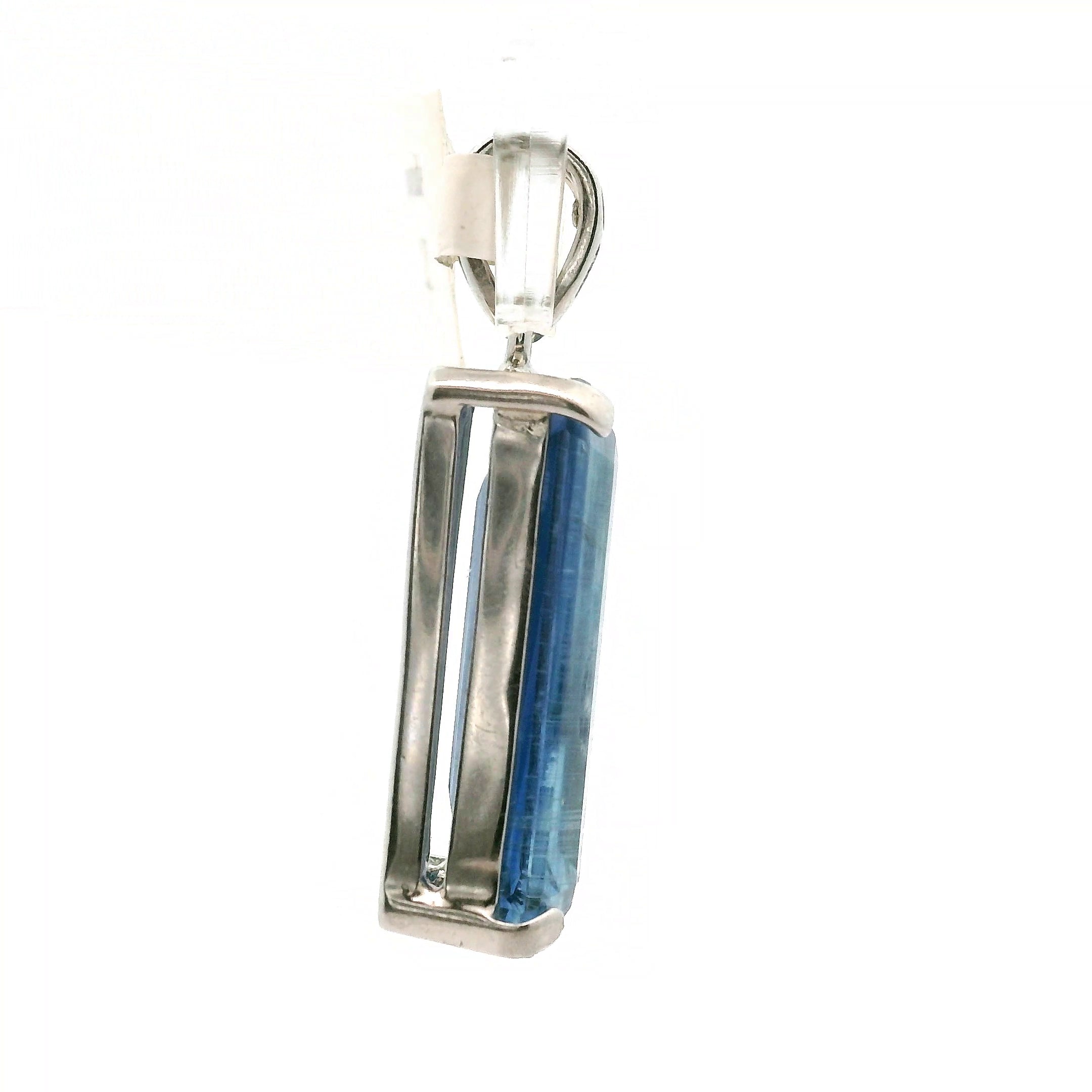 Deep Blue Kyanite Faceted Pendant .925 Silver for Healing Work, High Intuition and Releasing Addiction