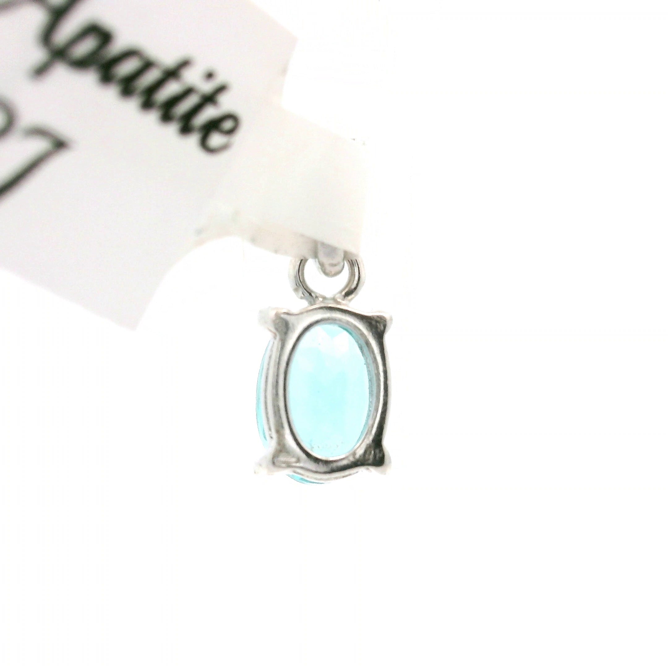 Blue Apatite Mini Pendant .925 Silver for Overall Health and Wellness