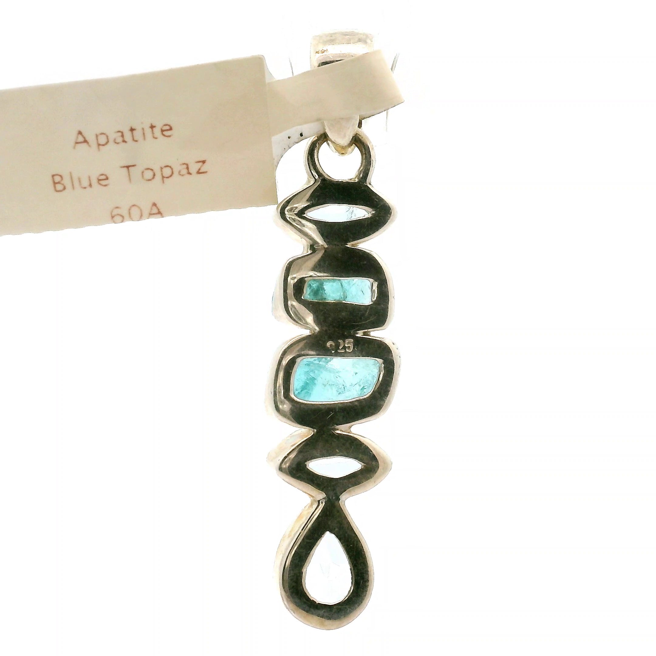 Blue Apatite Multi-Stone Pendant .925 Silver for Overall Health and Wellness