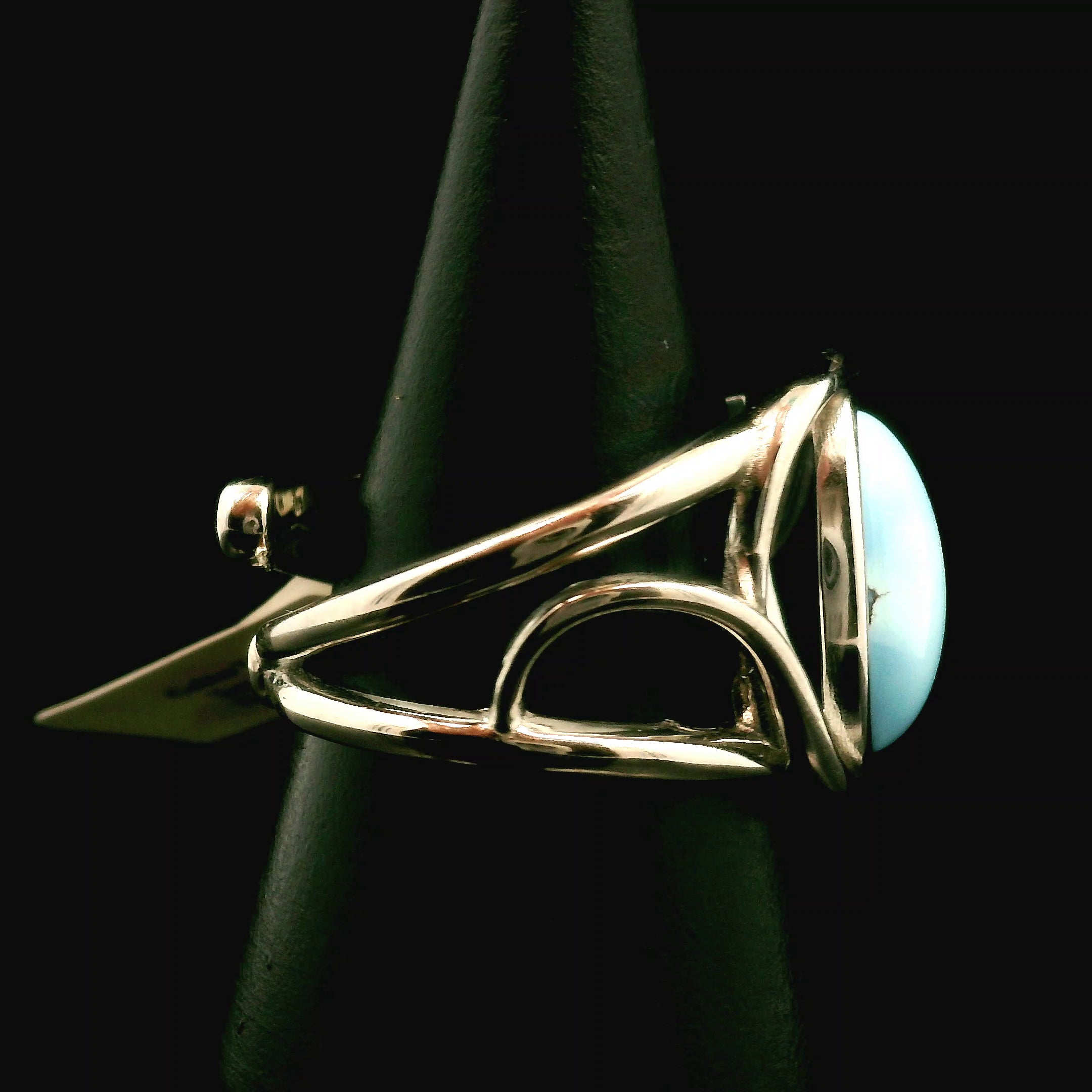Golden Hill Turquoise Cuff Ring for Good Luck, Prosperity and Protection