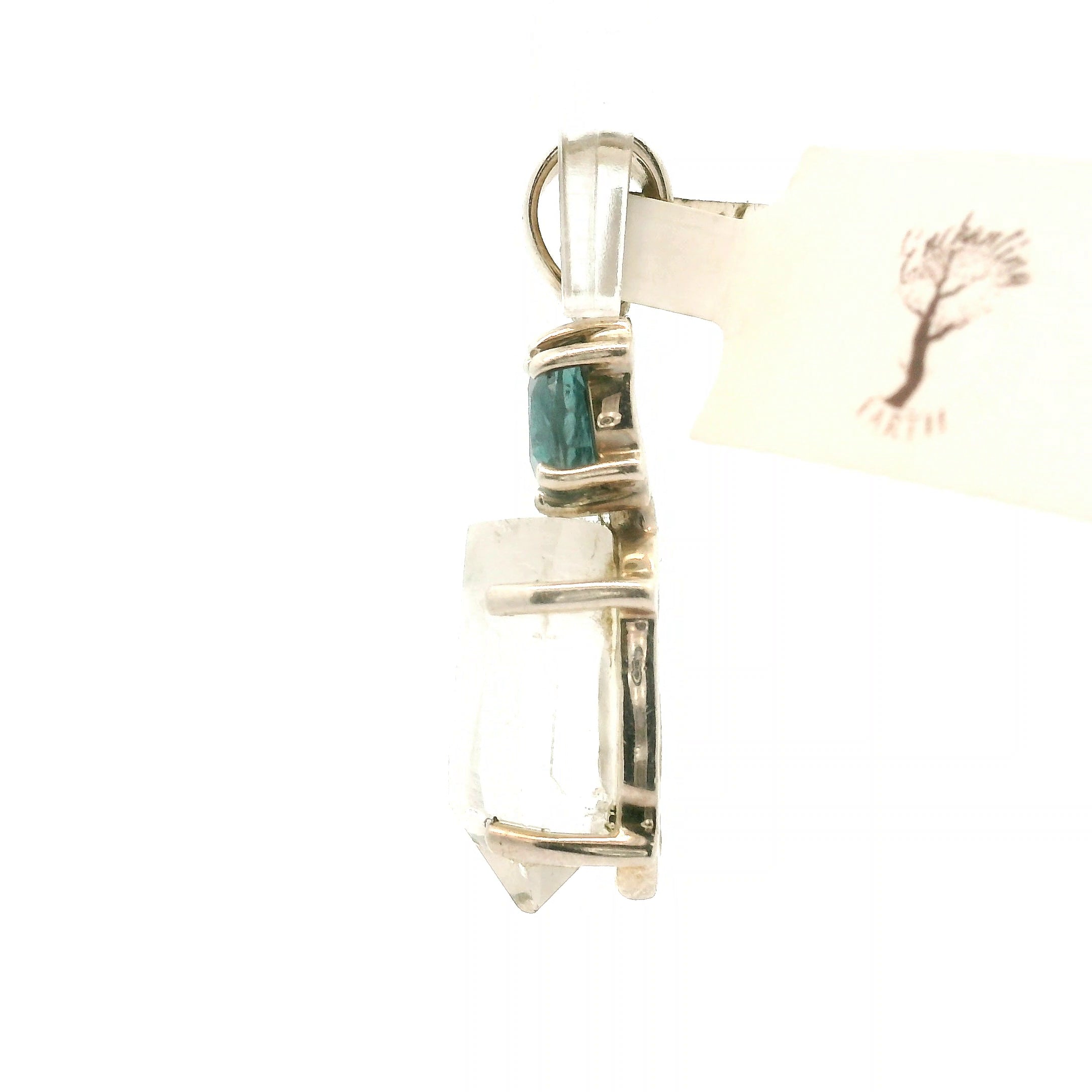 Clear Quartz with Kyanite Pendant .925 Silver for Healing, Intention Setting and Manifesting your Desires
