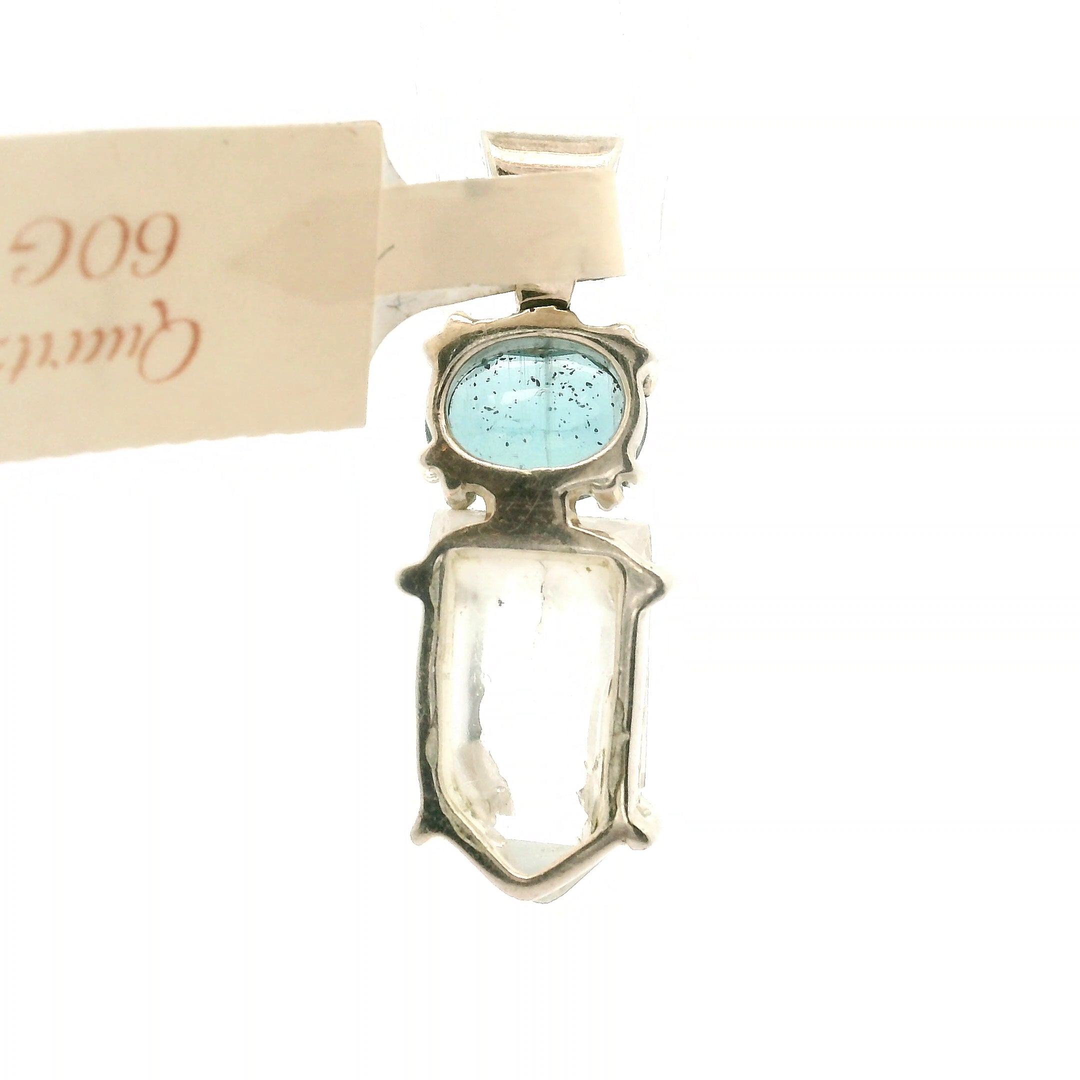 Clear Quartz with Kyanite Pendant .925 Silver for Healing, Intention Setting and Manifesting your Desires