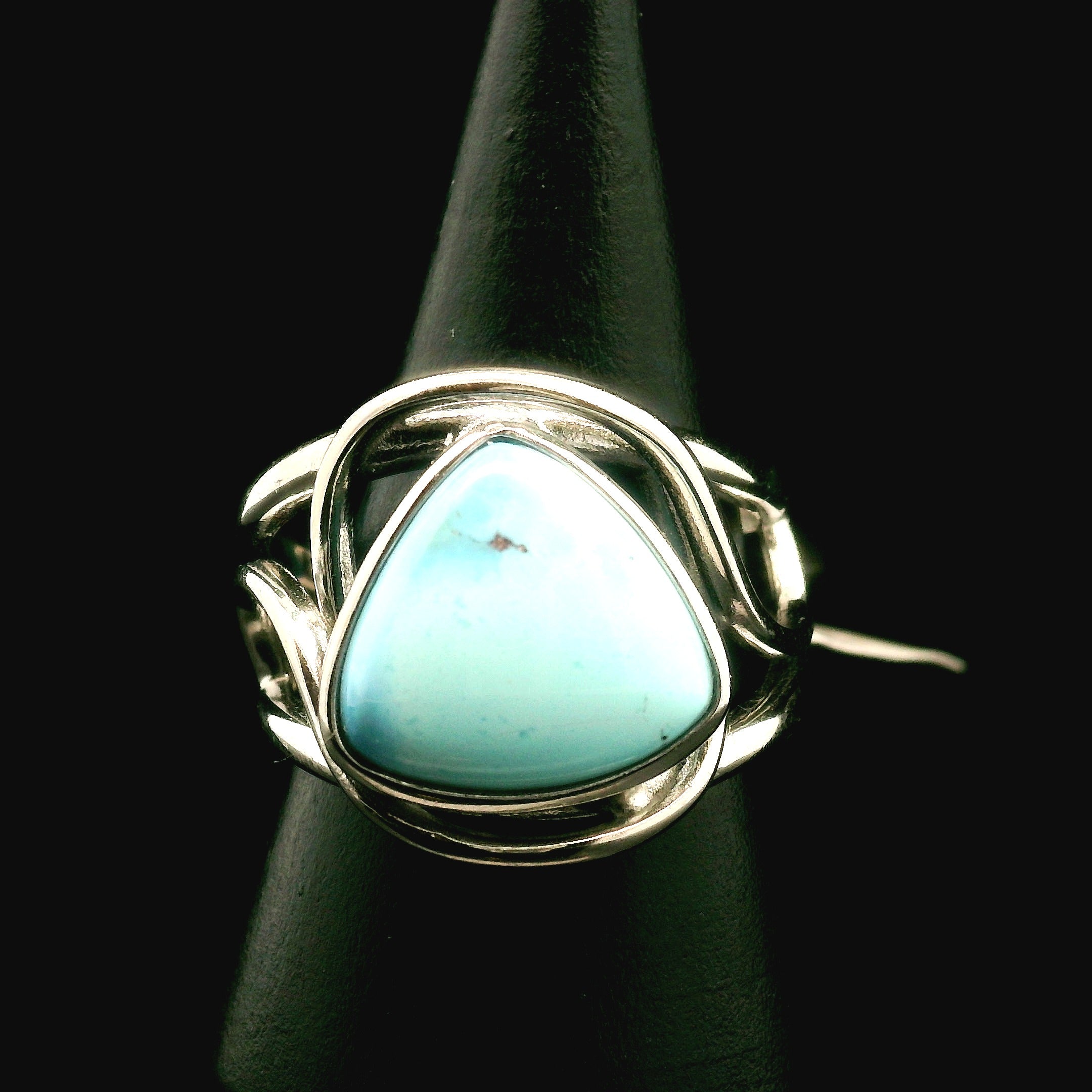 Golden Hill Turquoise Cuff Ring for Good Luck, Prosperity and Protection