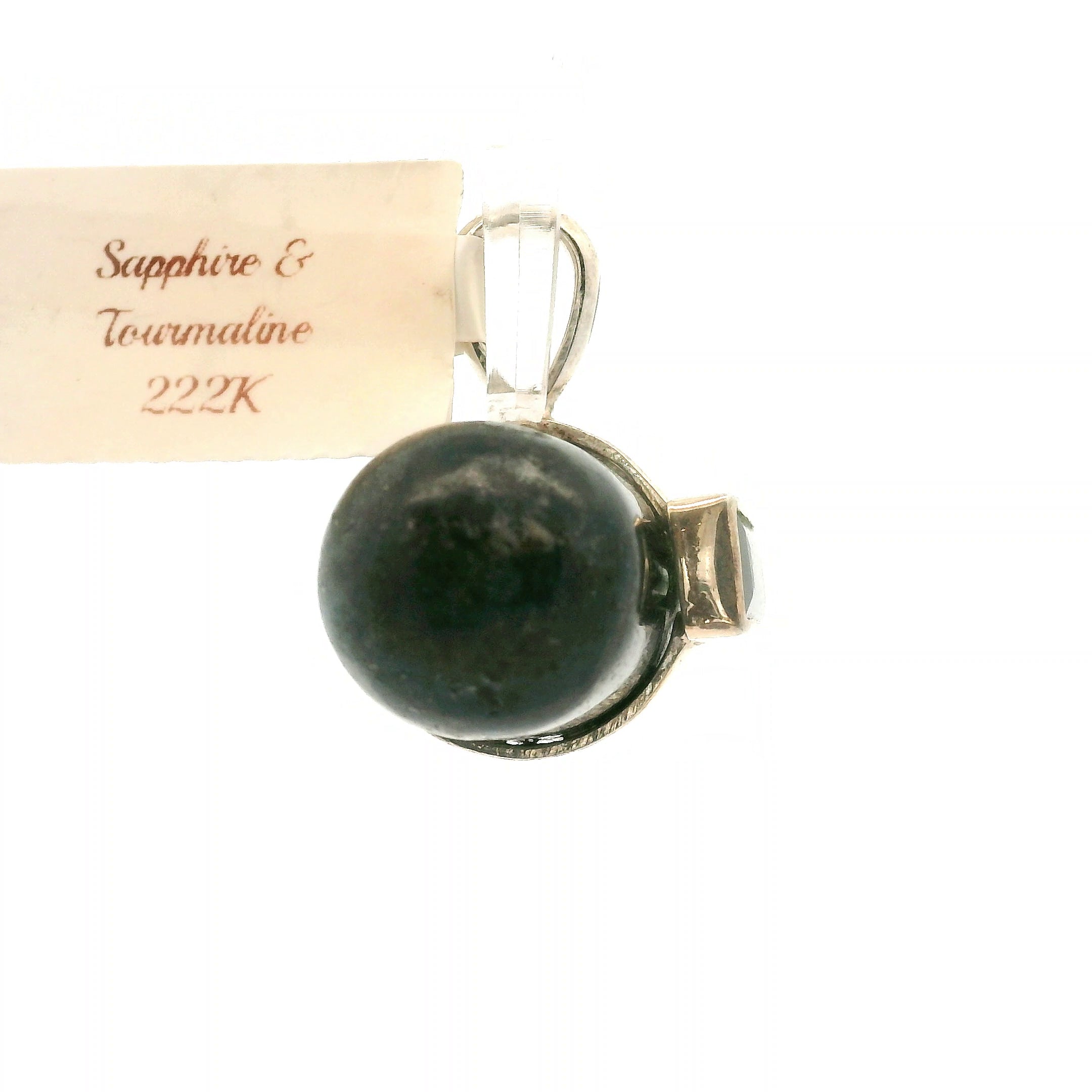 Sapphire with Tourmaline Pendants .925 Sterling Silver for Passion, Personal Power and Energy