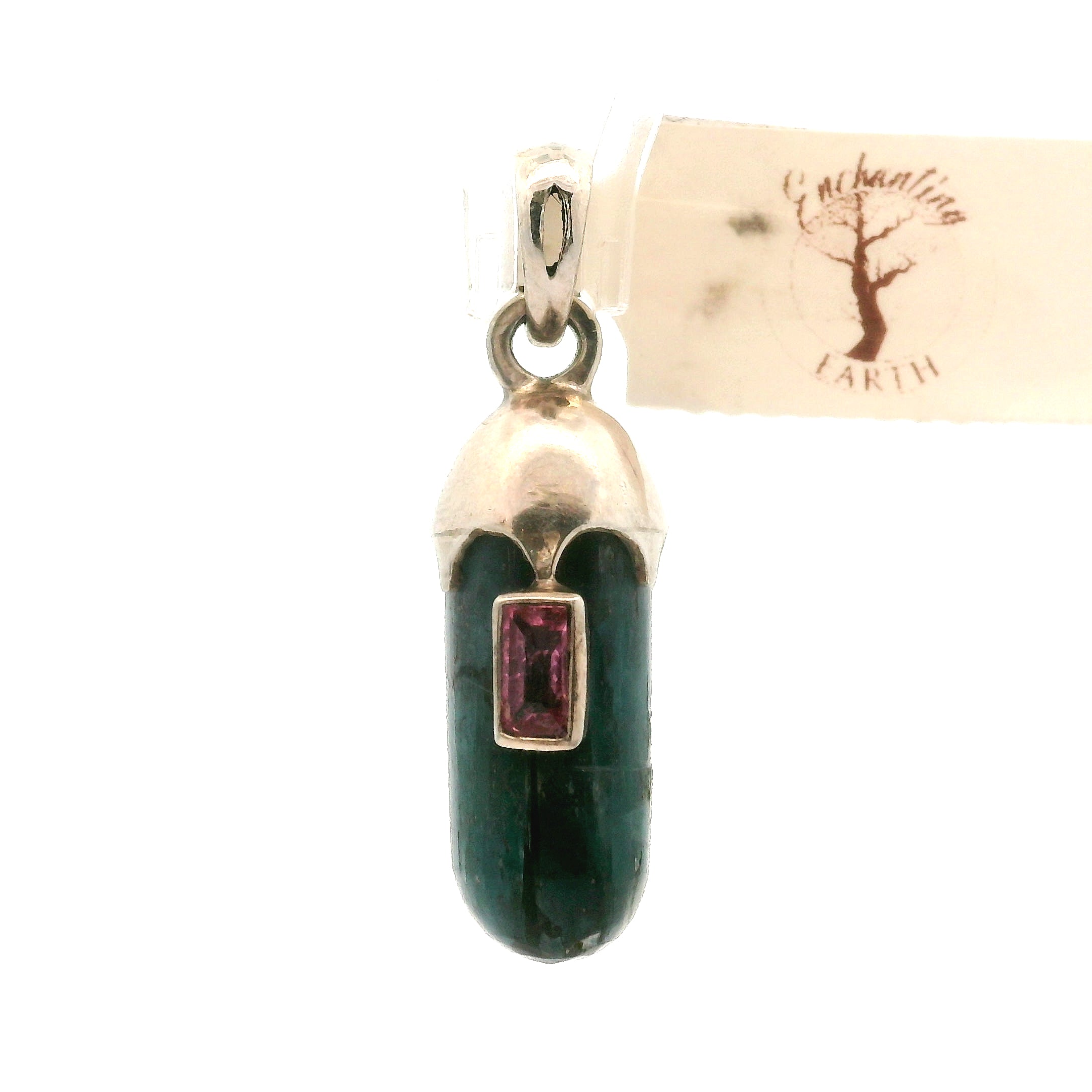 Sapphire with Tourmaline Pendants .925 Sterling Silver for Passion, Personal Power and Energy