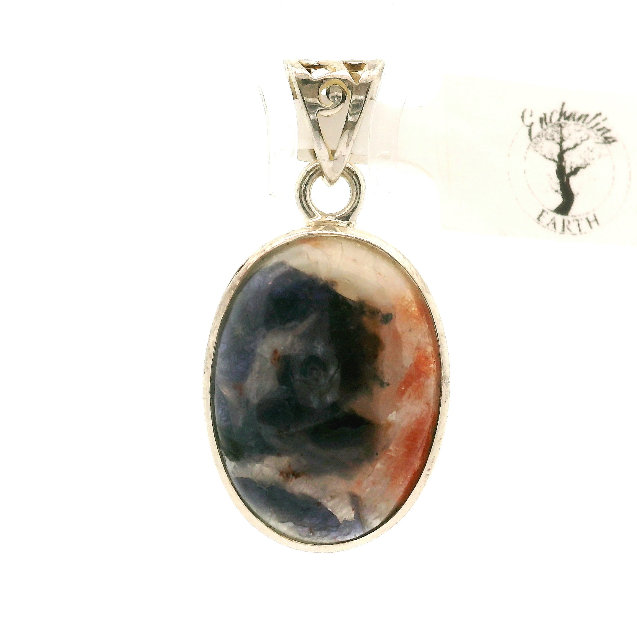 Iolite Sunstone Pendant .925 Silver for Confidence and Clear Vision