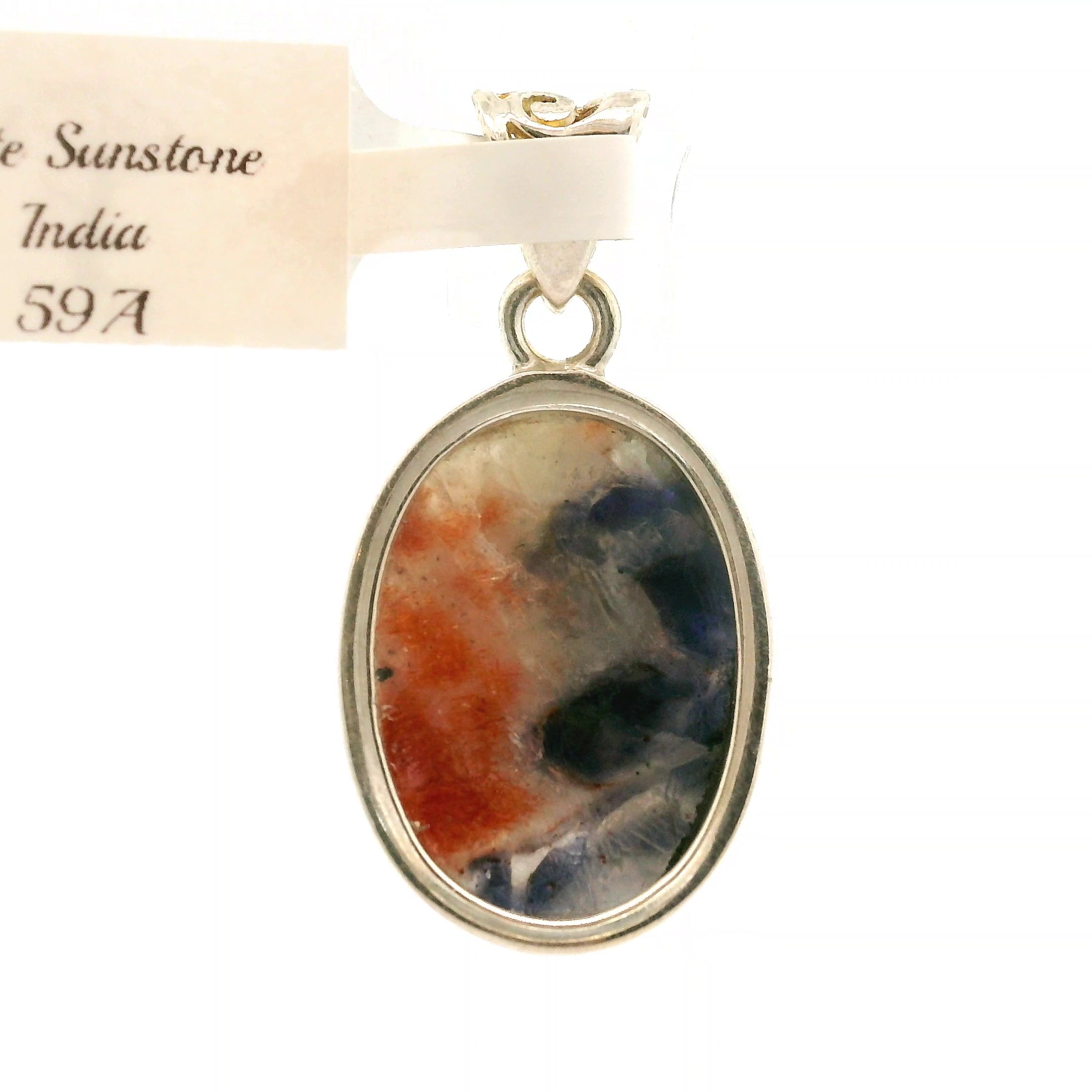 Iolite Sunstone Pendant .925 Silver for Confidence and Clear Vision