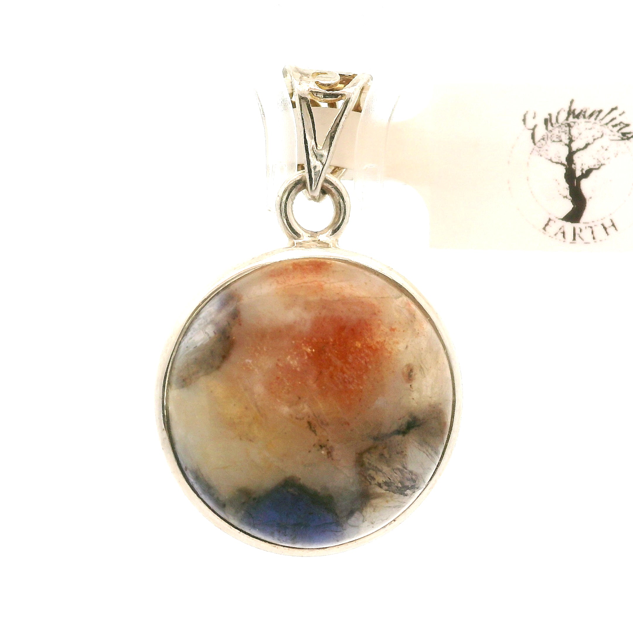 Iolite Sunstone Pendant .925 Silver for Confidence and Clear Vision
