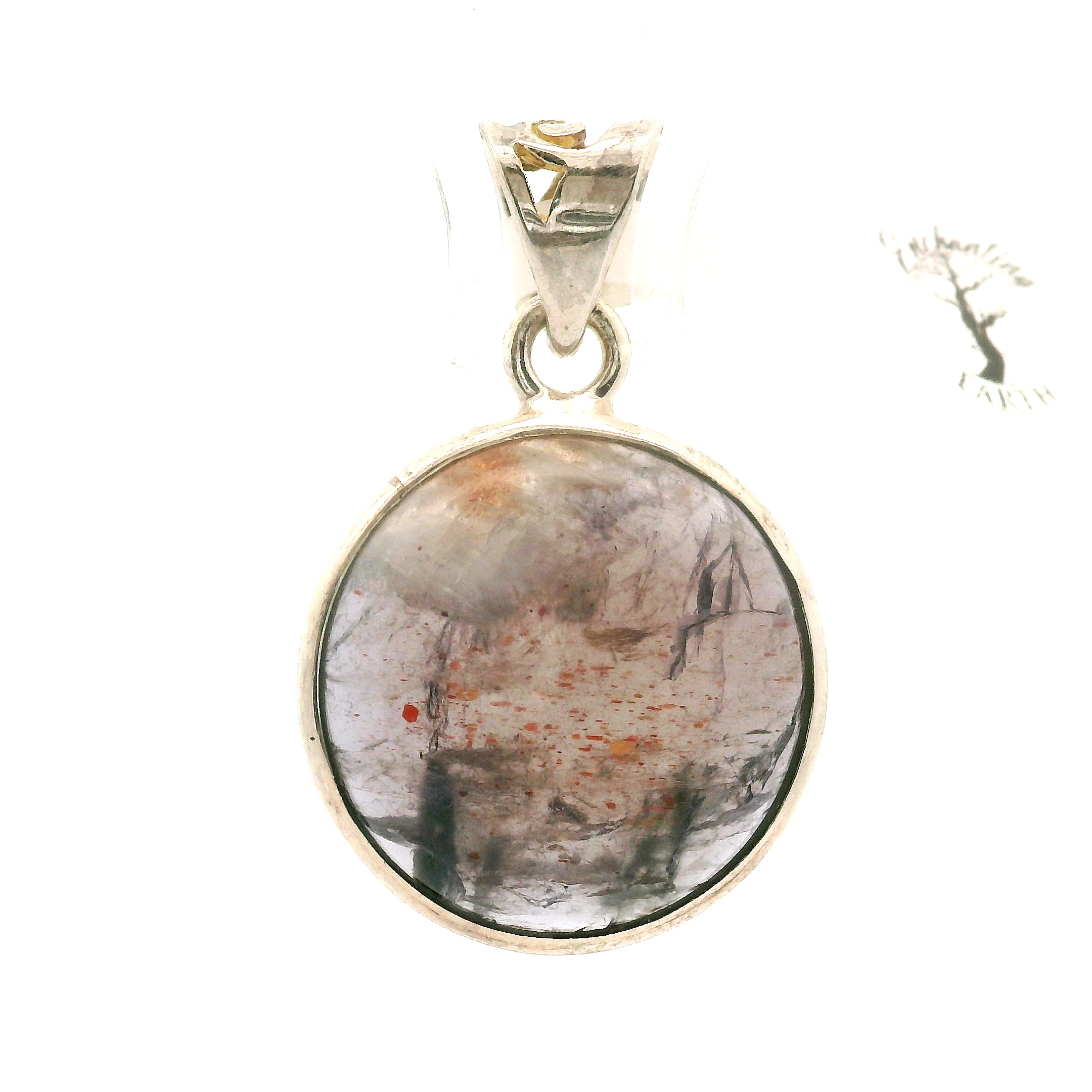 Iolite Sunstone Pendant .925 Silver for Confidence and Clear Vision