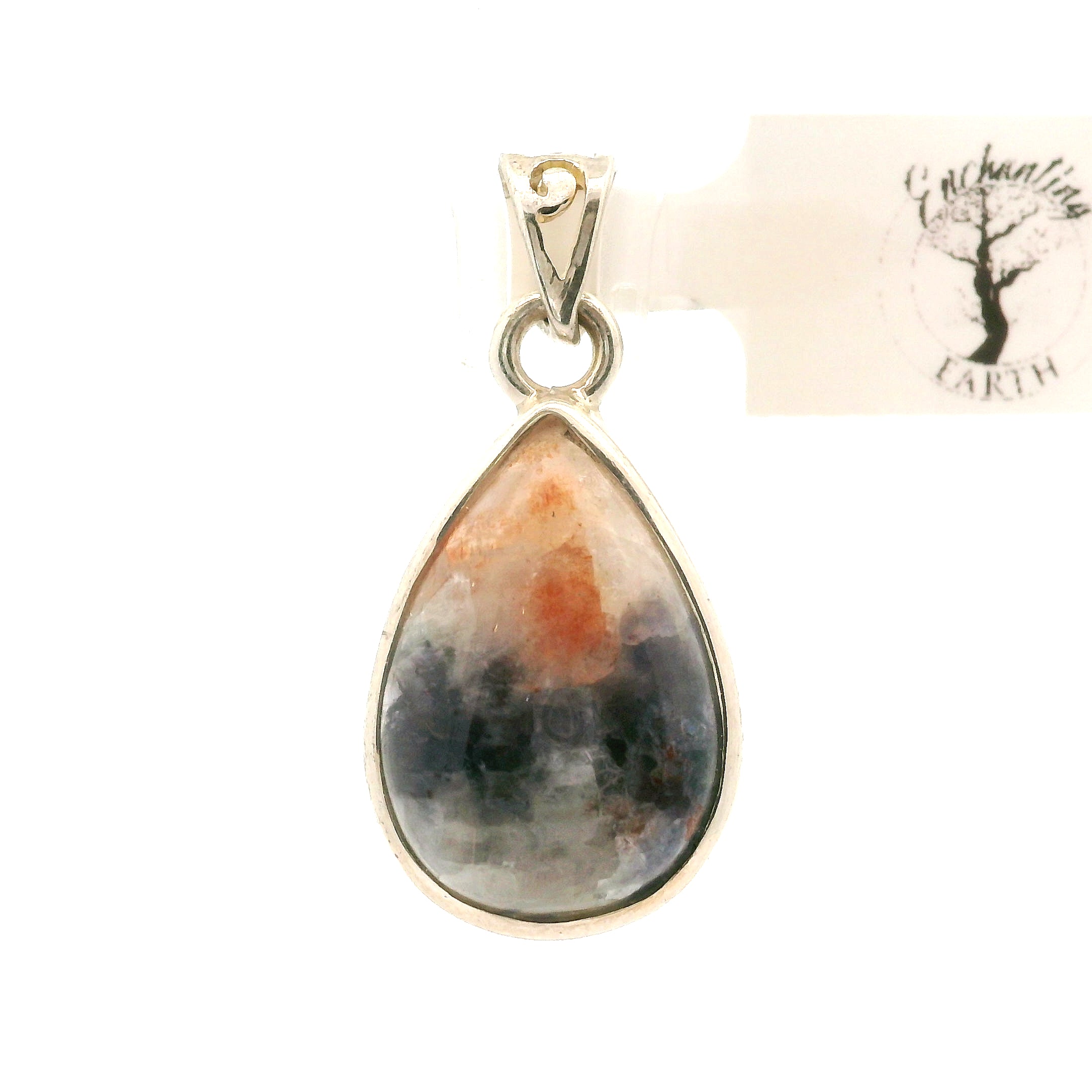 Iolite Sunstone Pendant .925 Silver for Confidence and Clear Vision