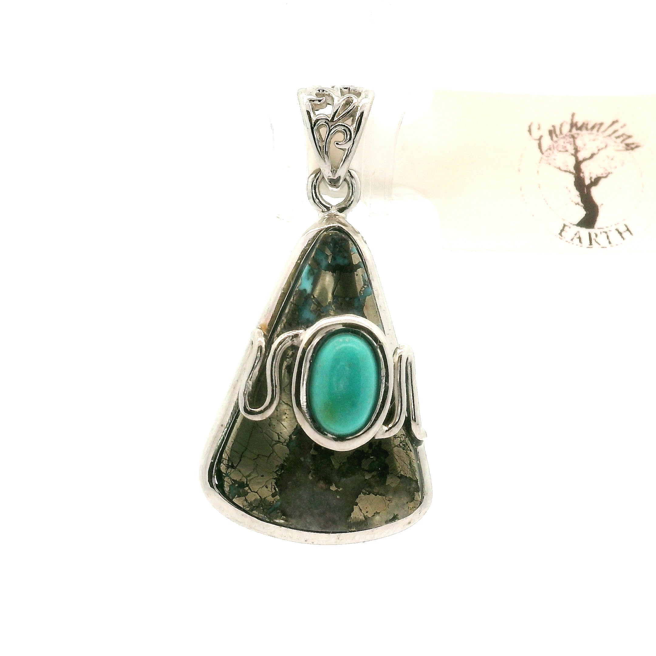 Turquoise Persian Tibetan Pendant for Good Luck, Prosperity and Protection