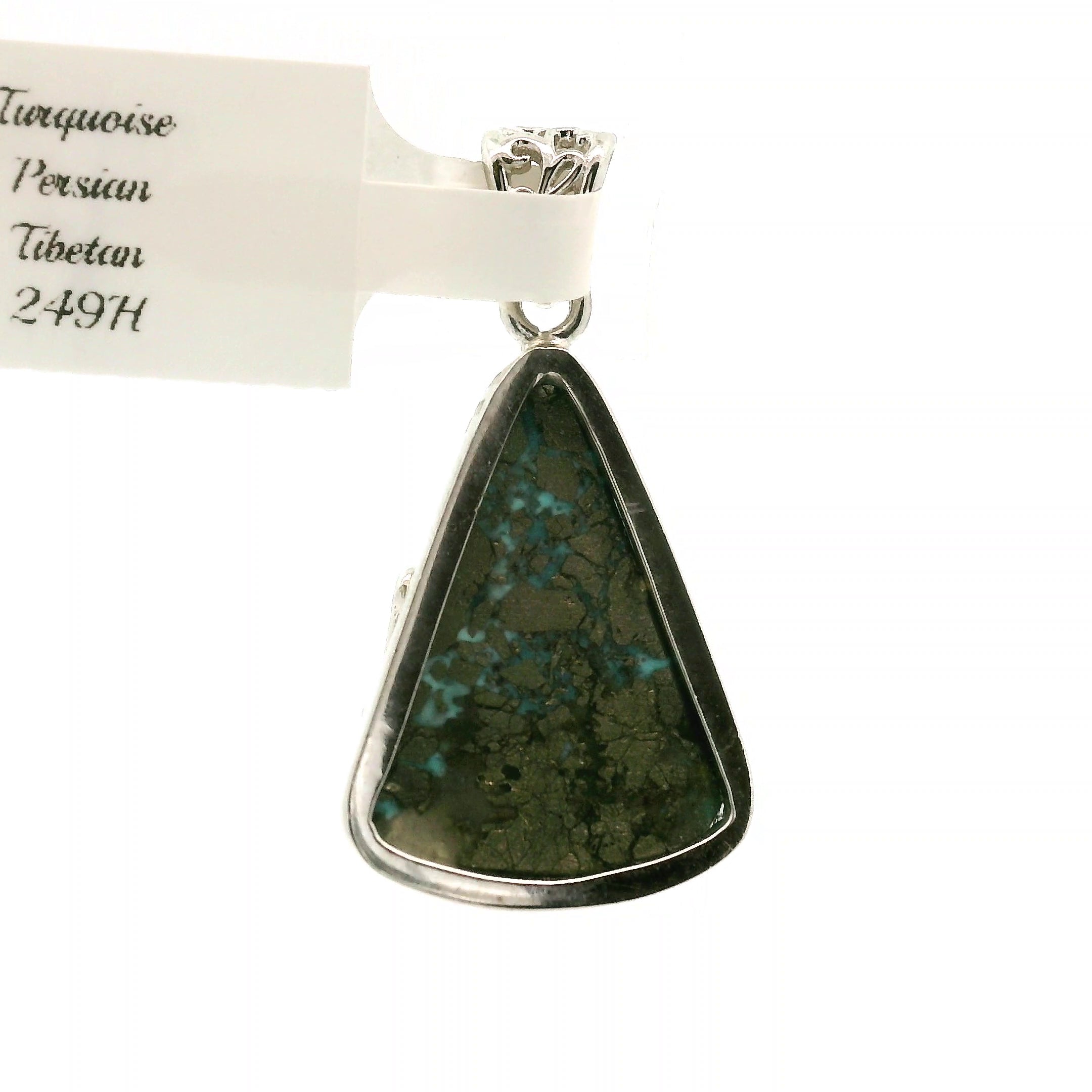 Turquoise Persian Tibetan Pendant for Good Luck, Prosperity and Protection