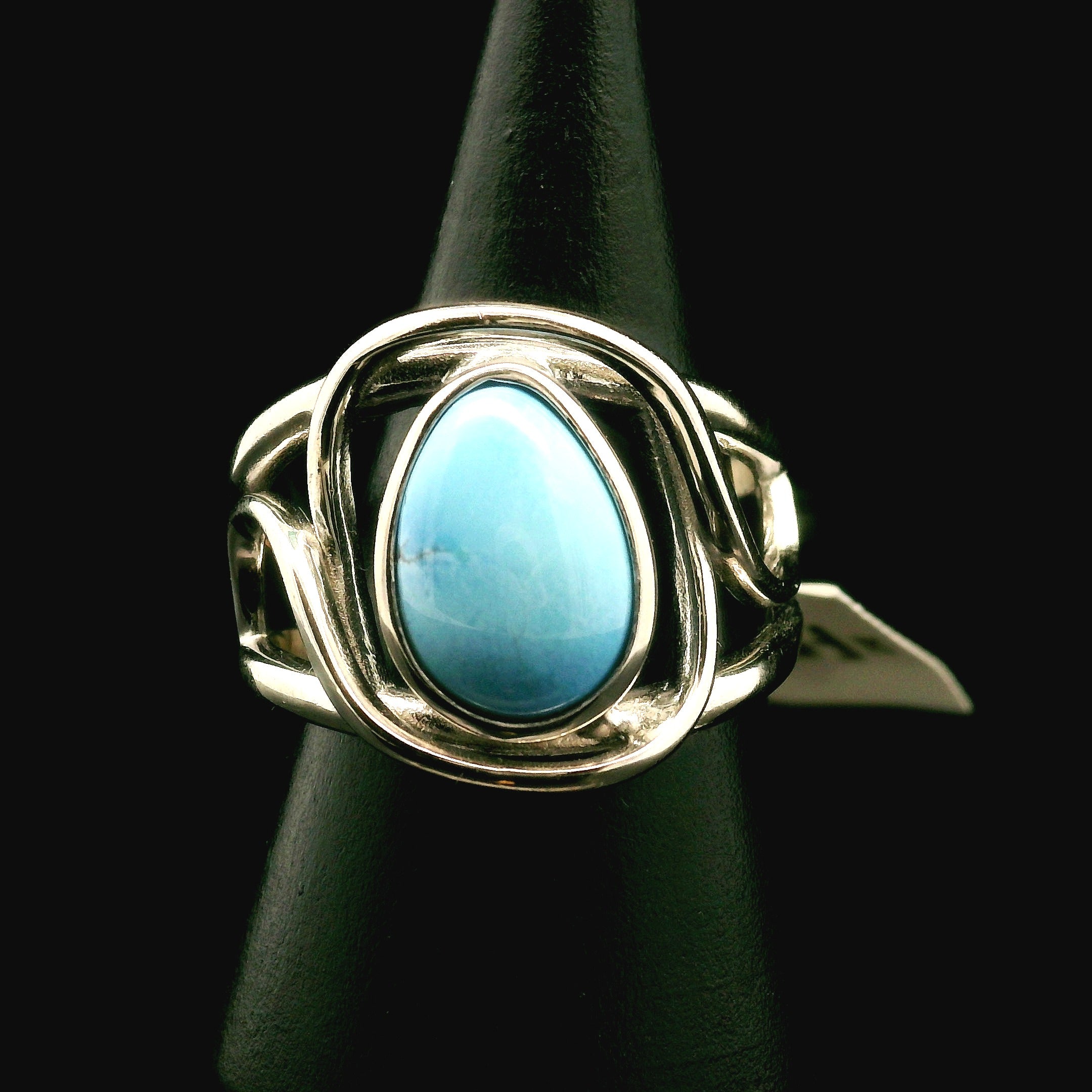 Golden Hill Turquoise Cuff Ring for Good Luck, Prosperity and Protection