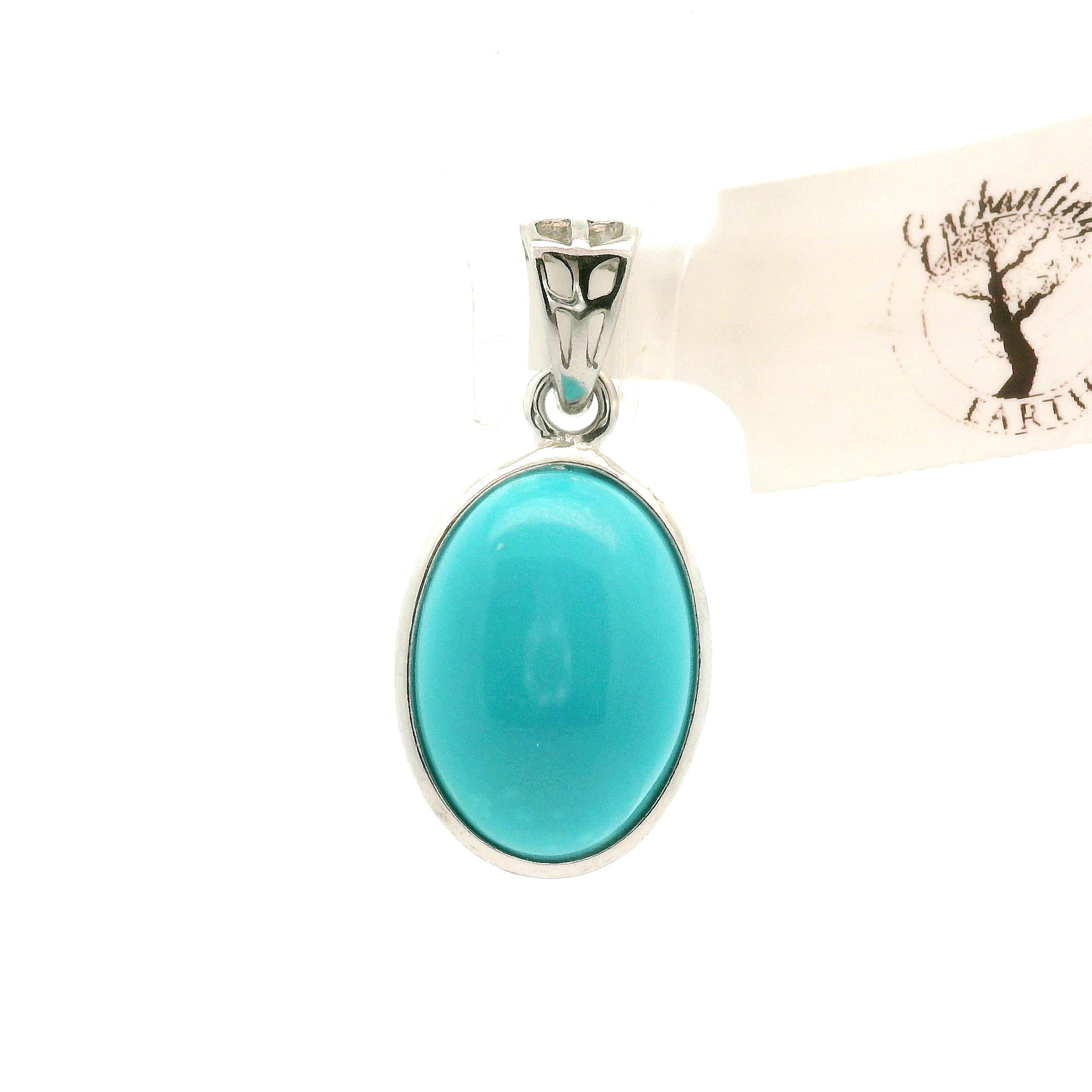 Kingman Turquoise Pendants 925 Silver for Good Luck, Prosperity and Protection