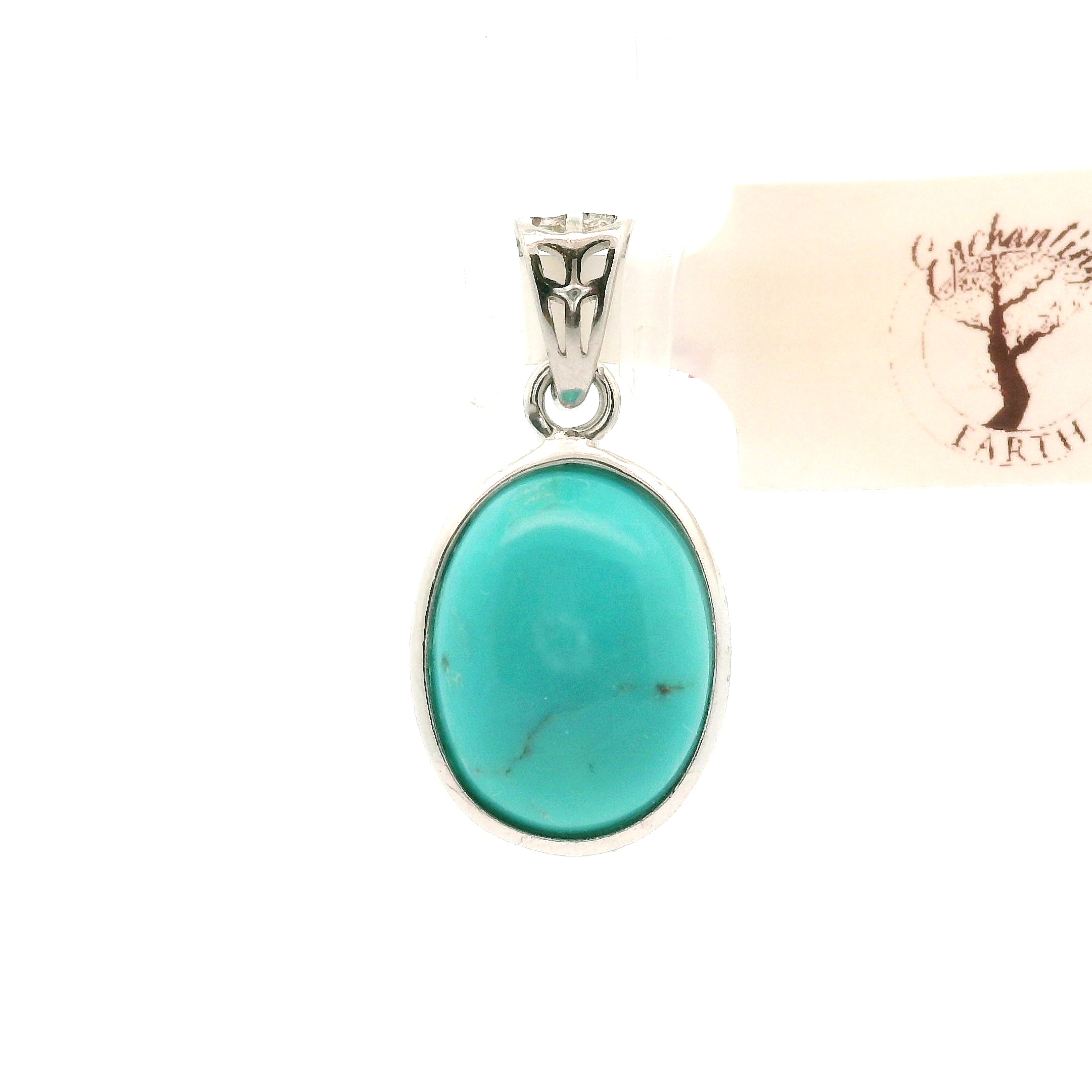 Kingman Turquoise Pendants 925 Silver for Good Luck, Prosperity and Protection