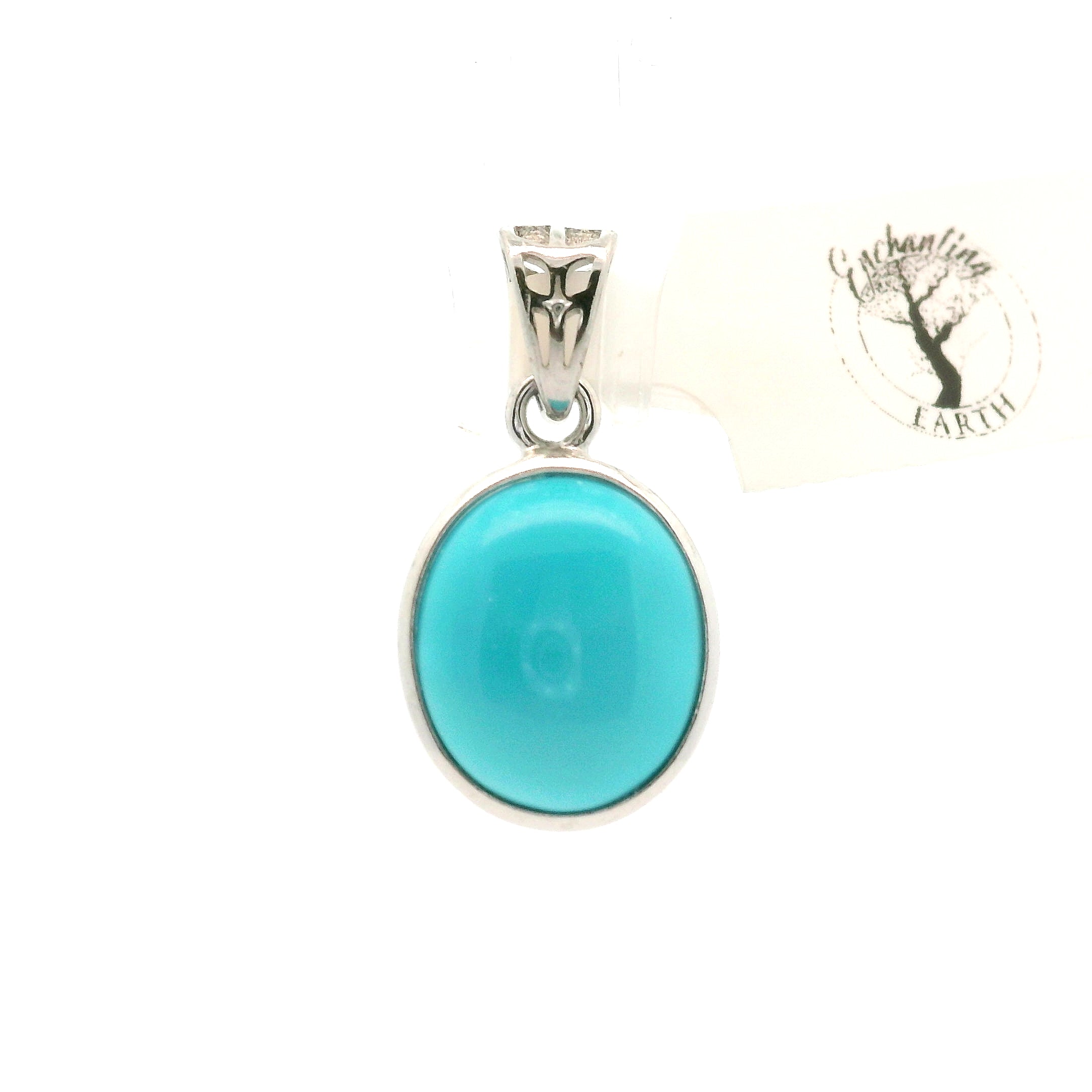 Kingman Turquoise Pendants 925 Silver for Good Luck, Prosperity and Protection