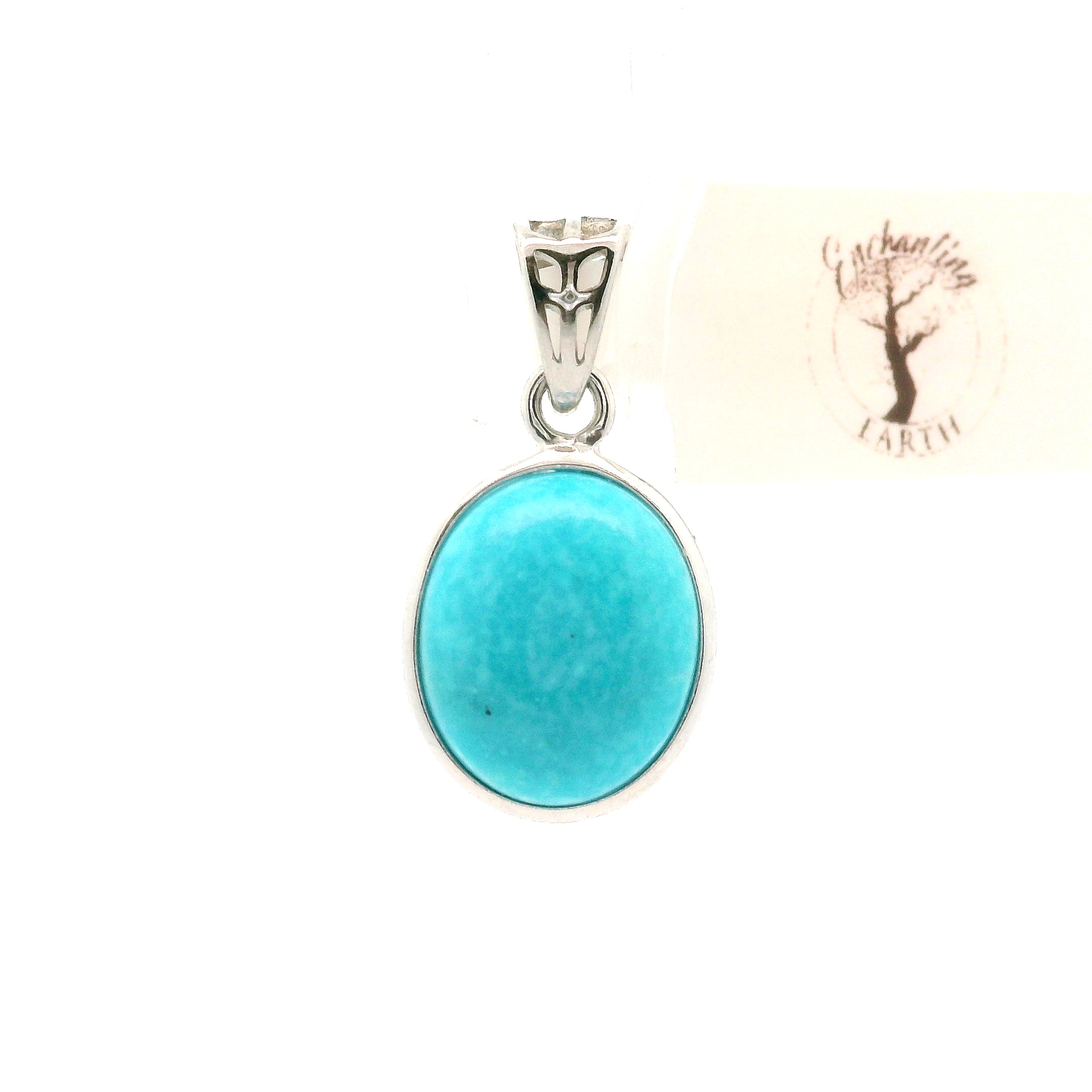 Kingman Turquoise Pendants 925 Silver for Good Luck, Prosperity and Protection
