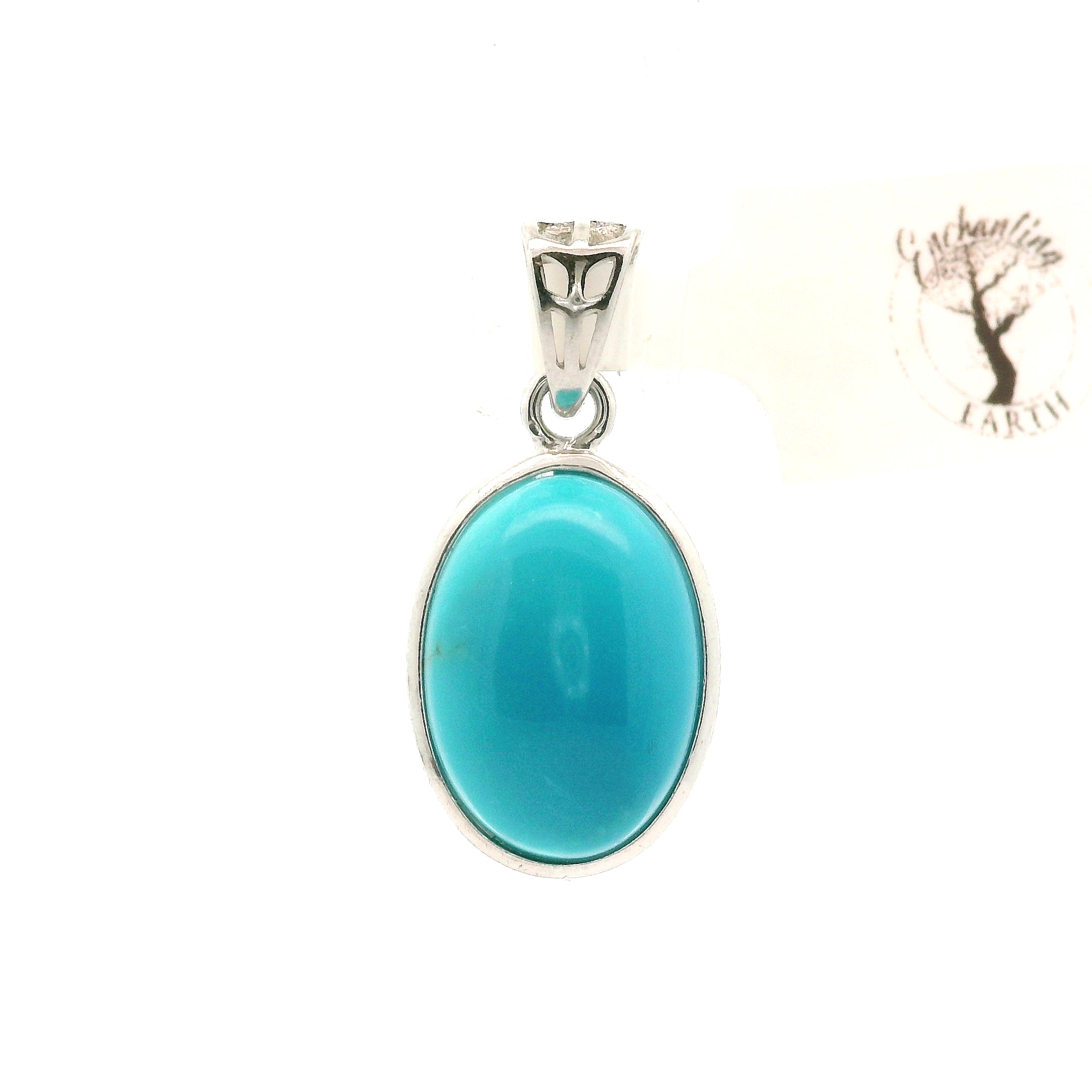 Kingman Turquoise Pendants 925 Silver for Good Luck, Prosperity and Protection