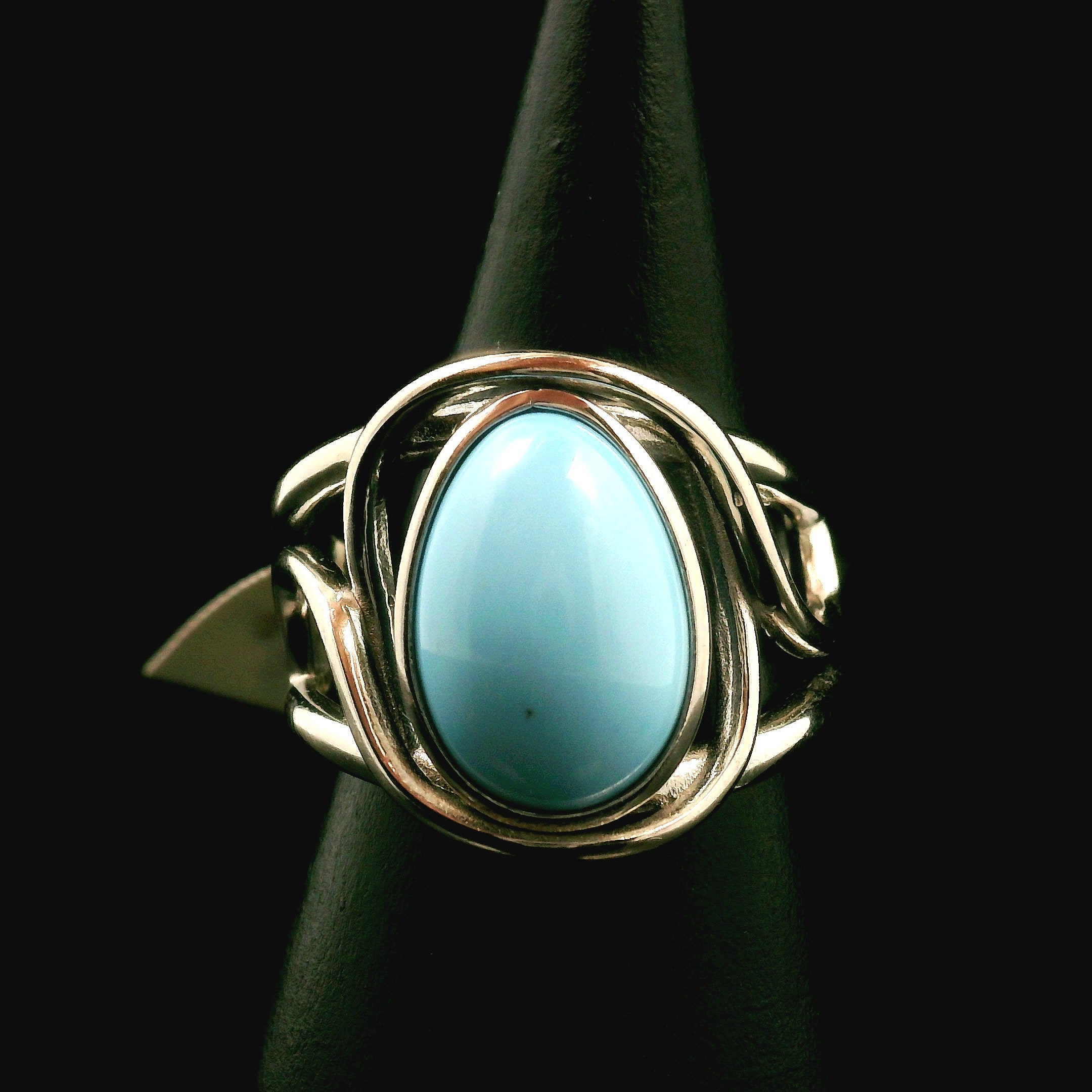 Golden Hill Turquoise Cuff Ring for Good Luck, Prosperity and Protection