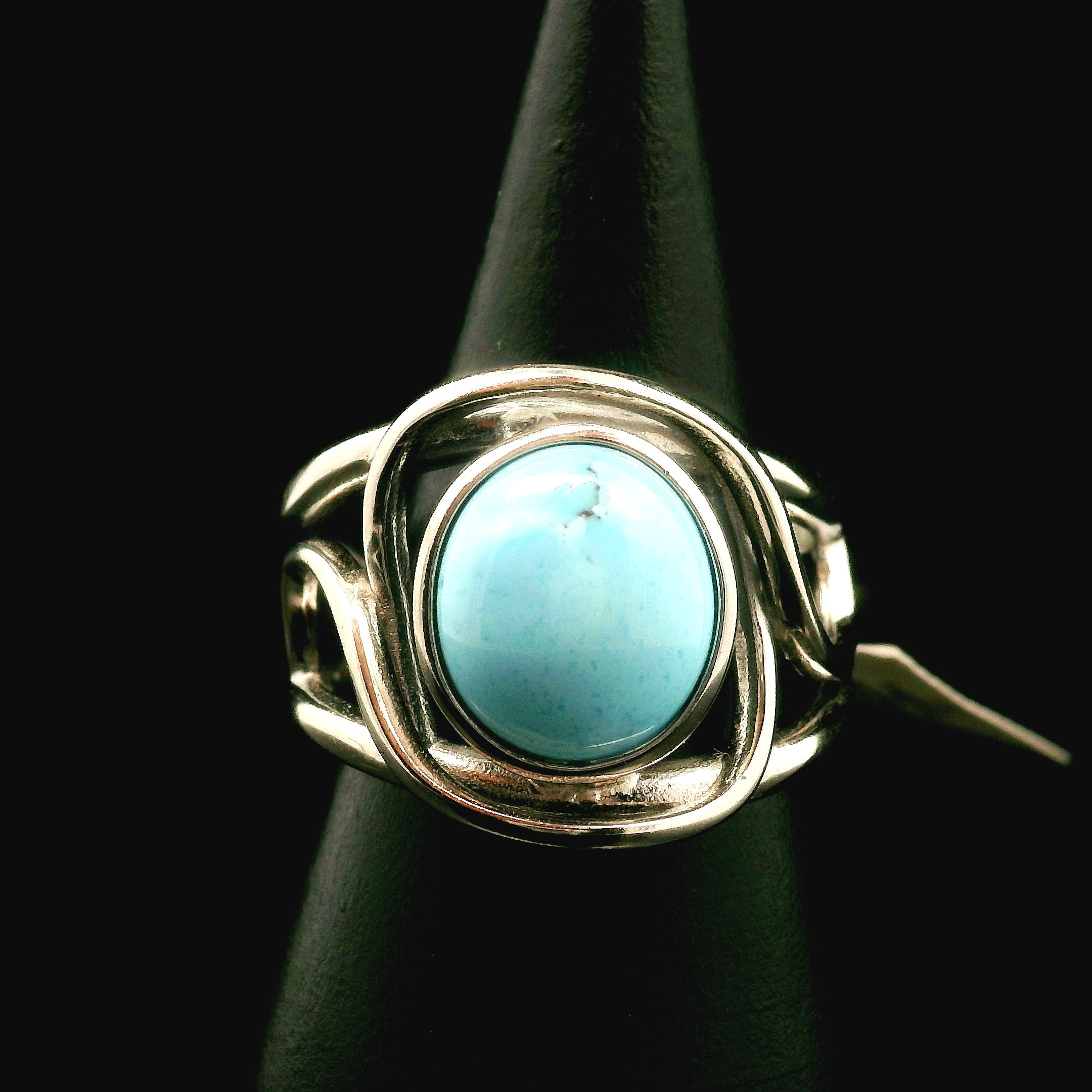 Golden Hill Turquoise Cuff Ring for Good Luck, Prosperity and Protection