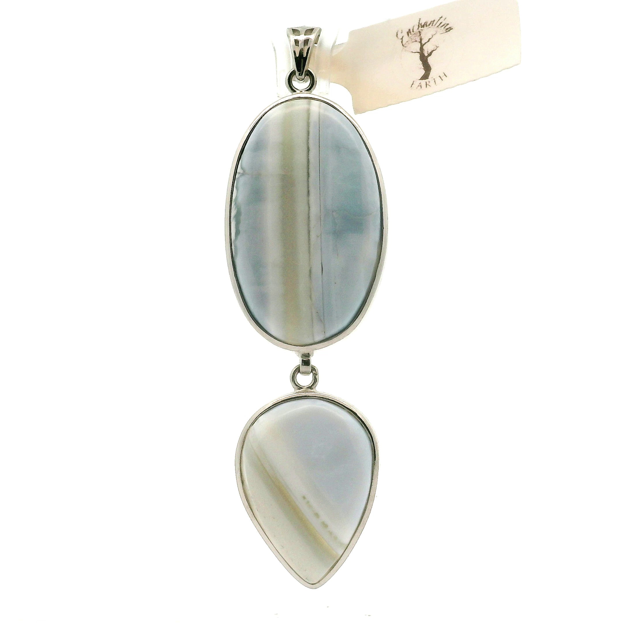 Owyhee Opal Multi-Stone Pendant .925 Silver for Emotional Healing and Balance