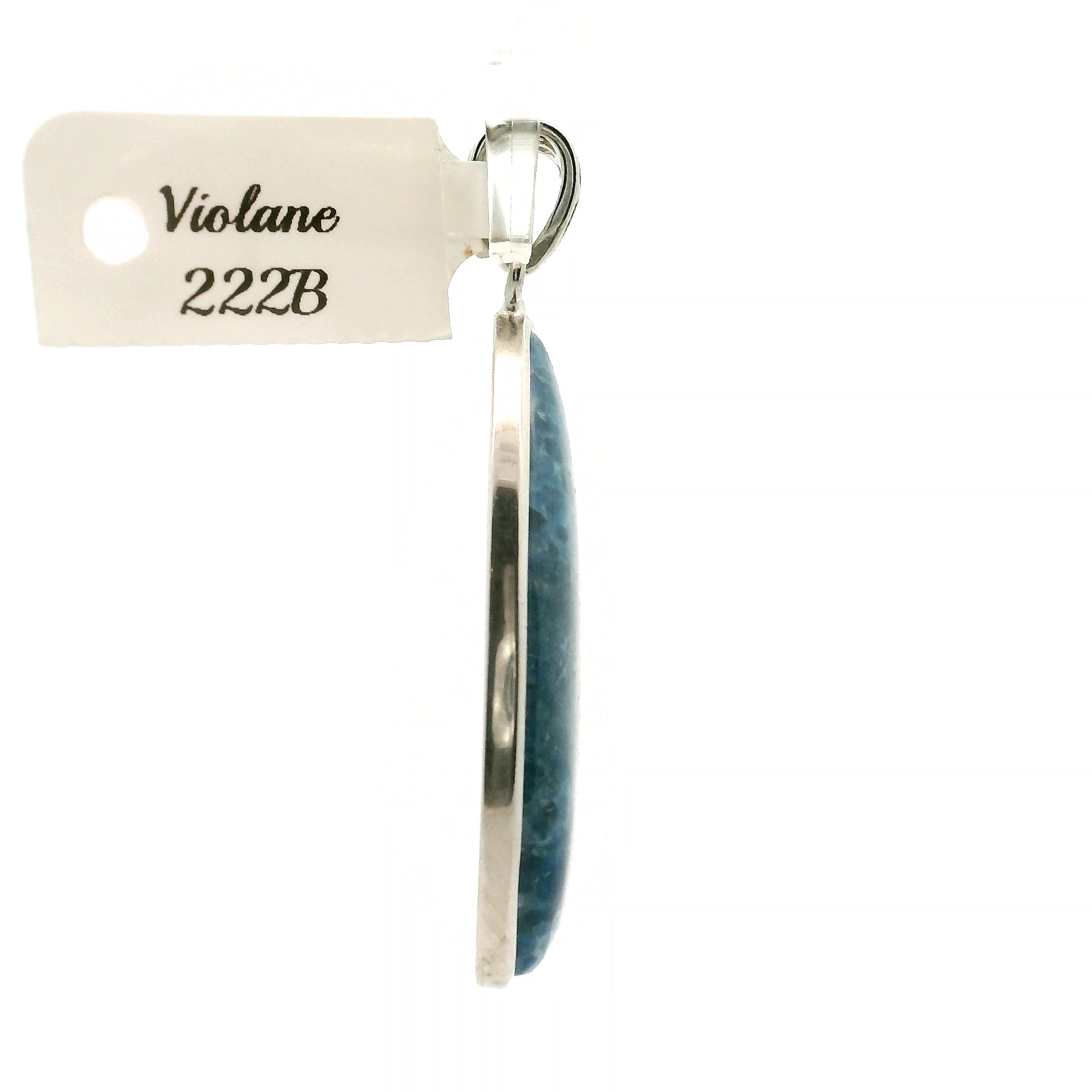 Blue Diopside (Violane) Pendant .925 Silver (High Quality) for Communicating with Angels