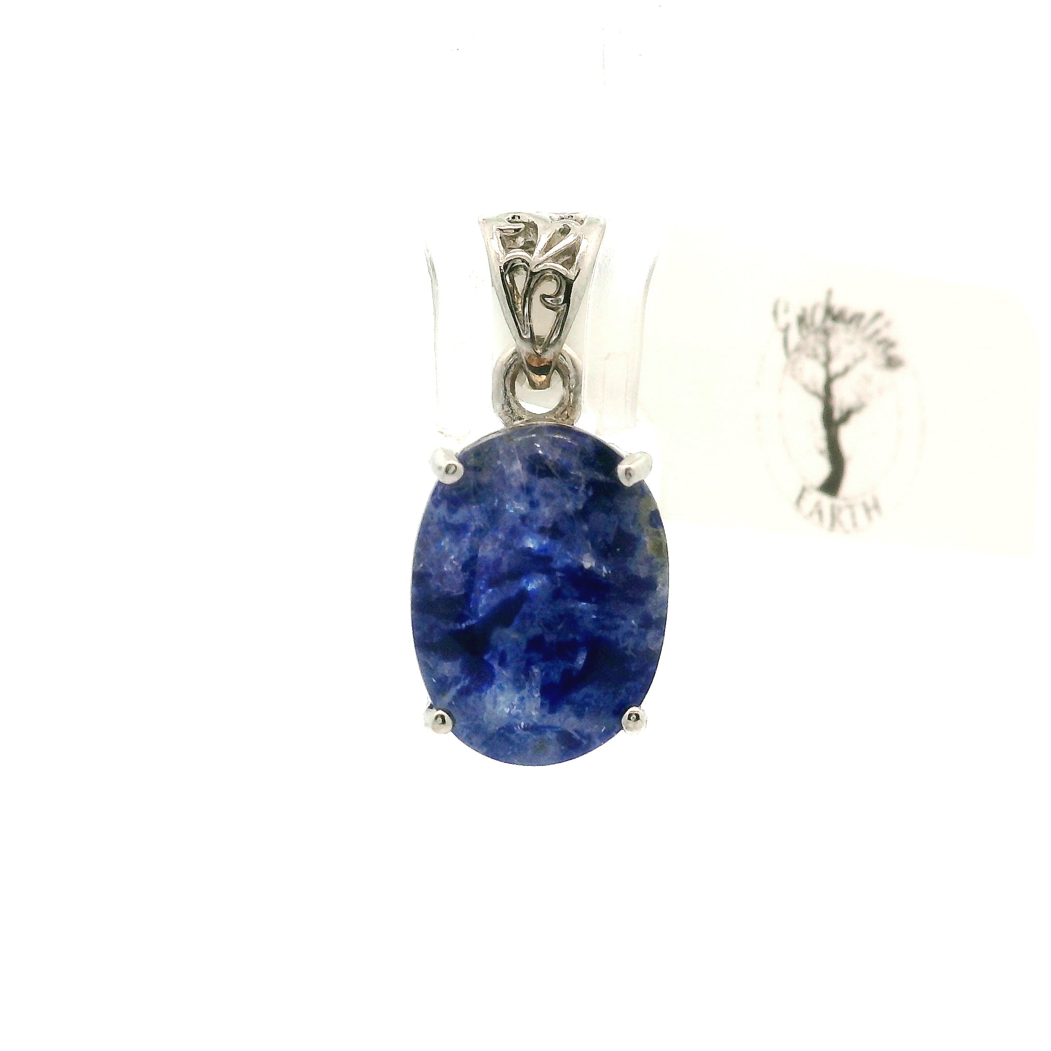 Lazulite Faceted Pendant .925 Silver for Dream Work, Meditation, Memory & Psychic Abilities