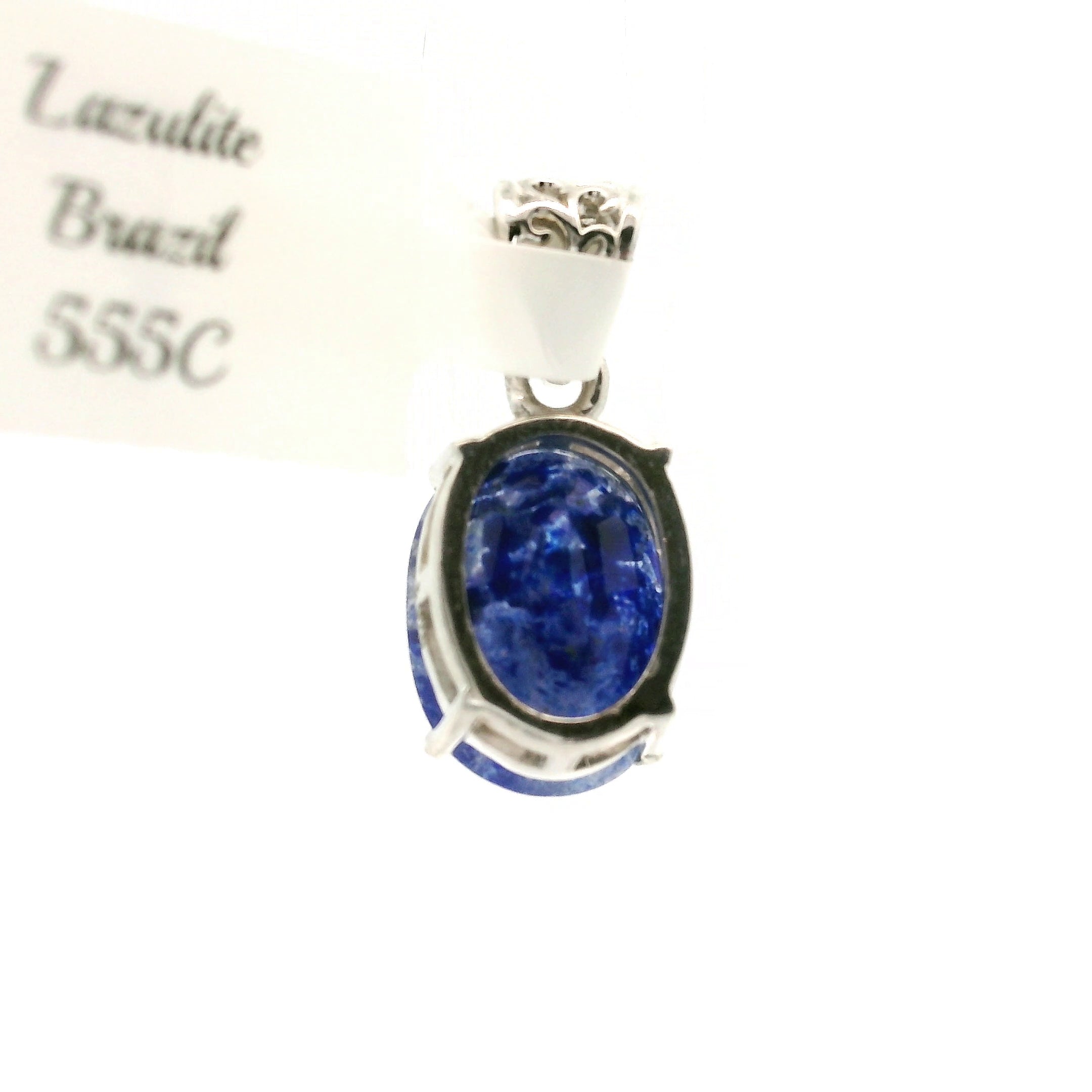 Lazulite Faceted Pendant .925 Silver for Dream Work, Meditation, Memory & Psychic Abilities