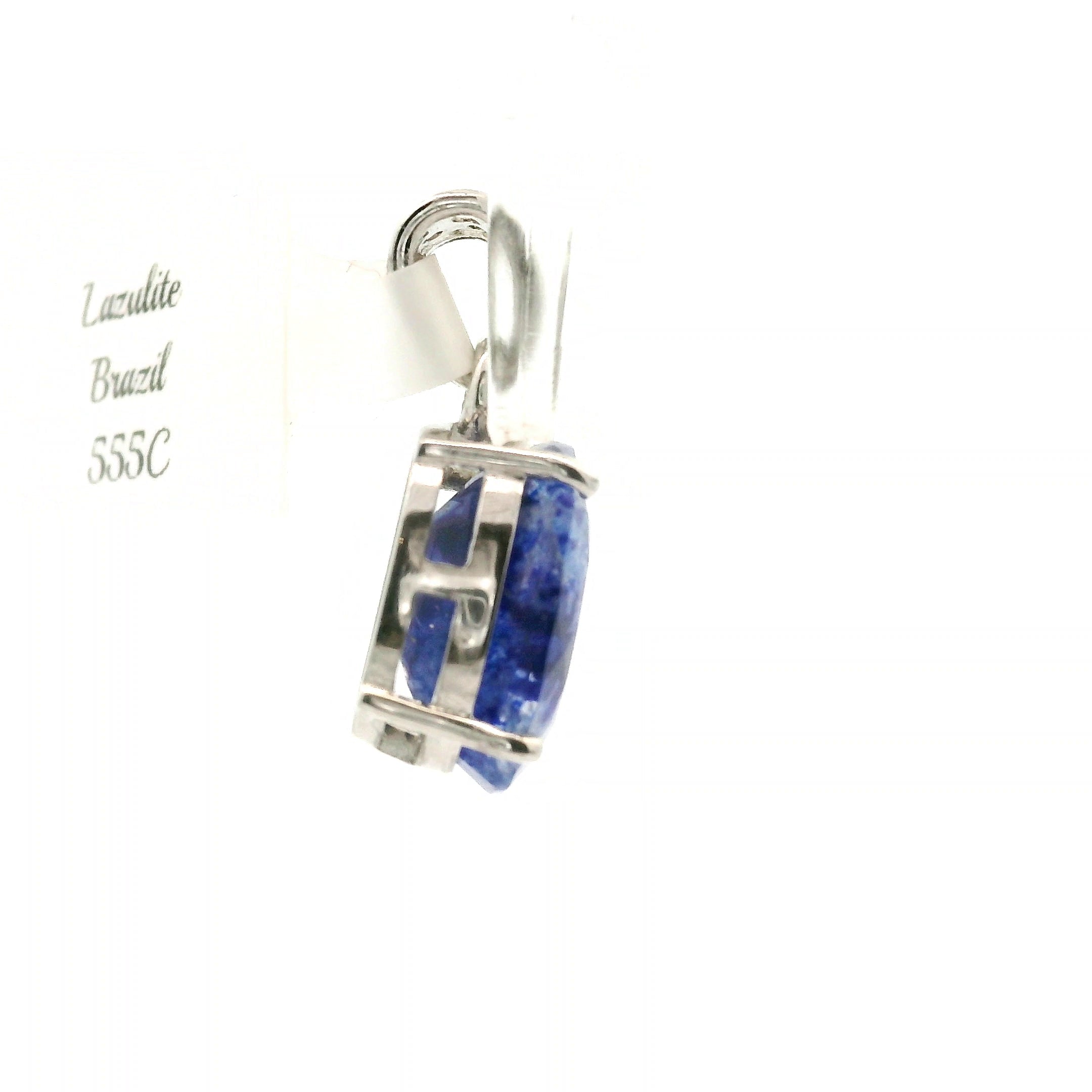 Lazulite Faceted Pendant .925 Silver for Dream Work, Meditation, Memory & Psychic Abilities