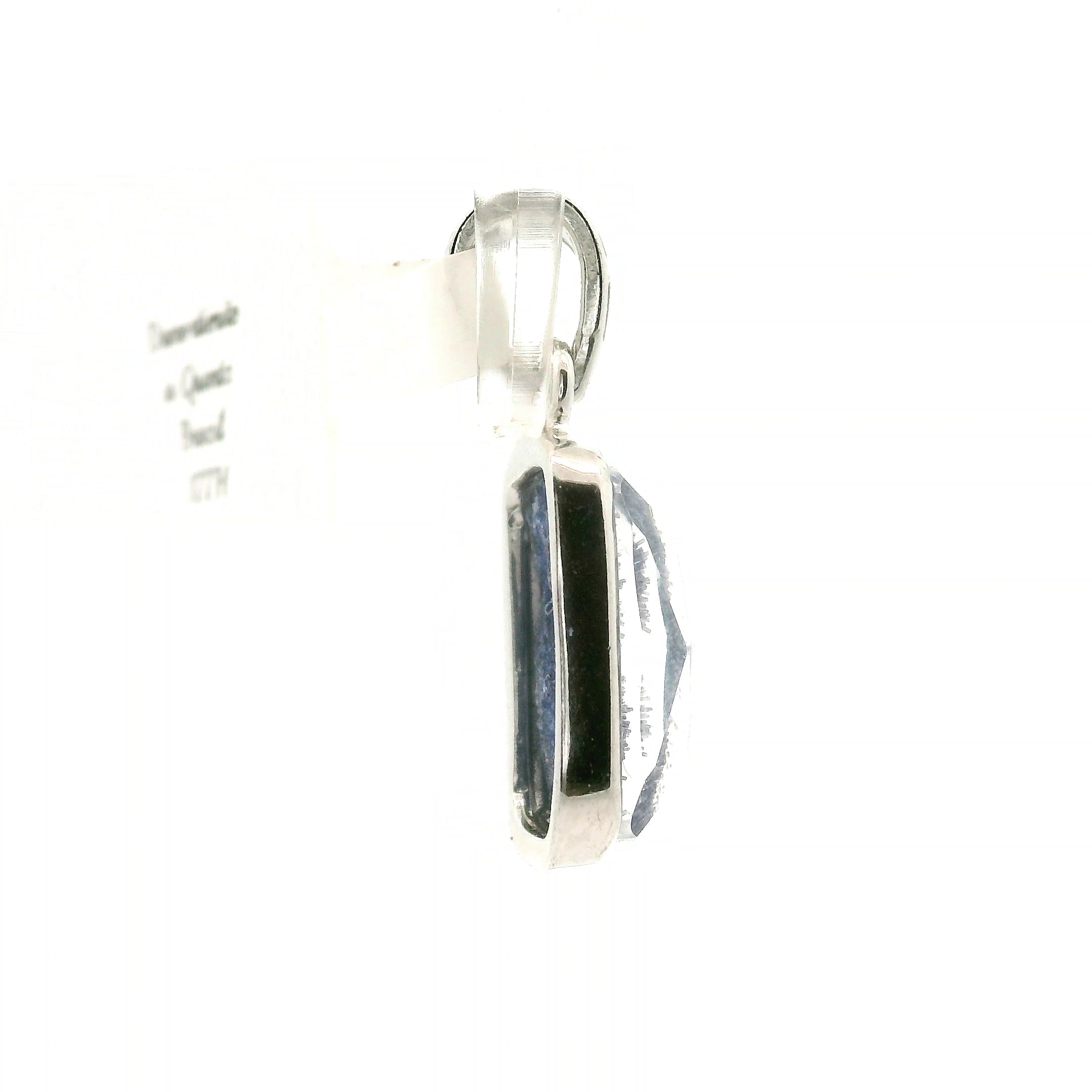 Dumortierite in Quartz Pendant .925 Silver for Hope, Improving Memory and New Ideas