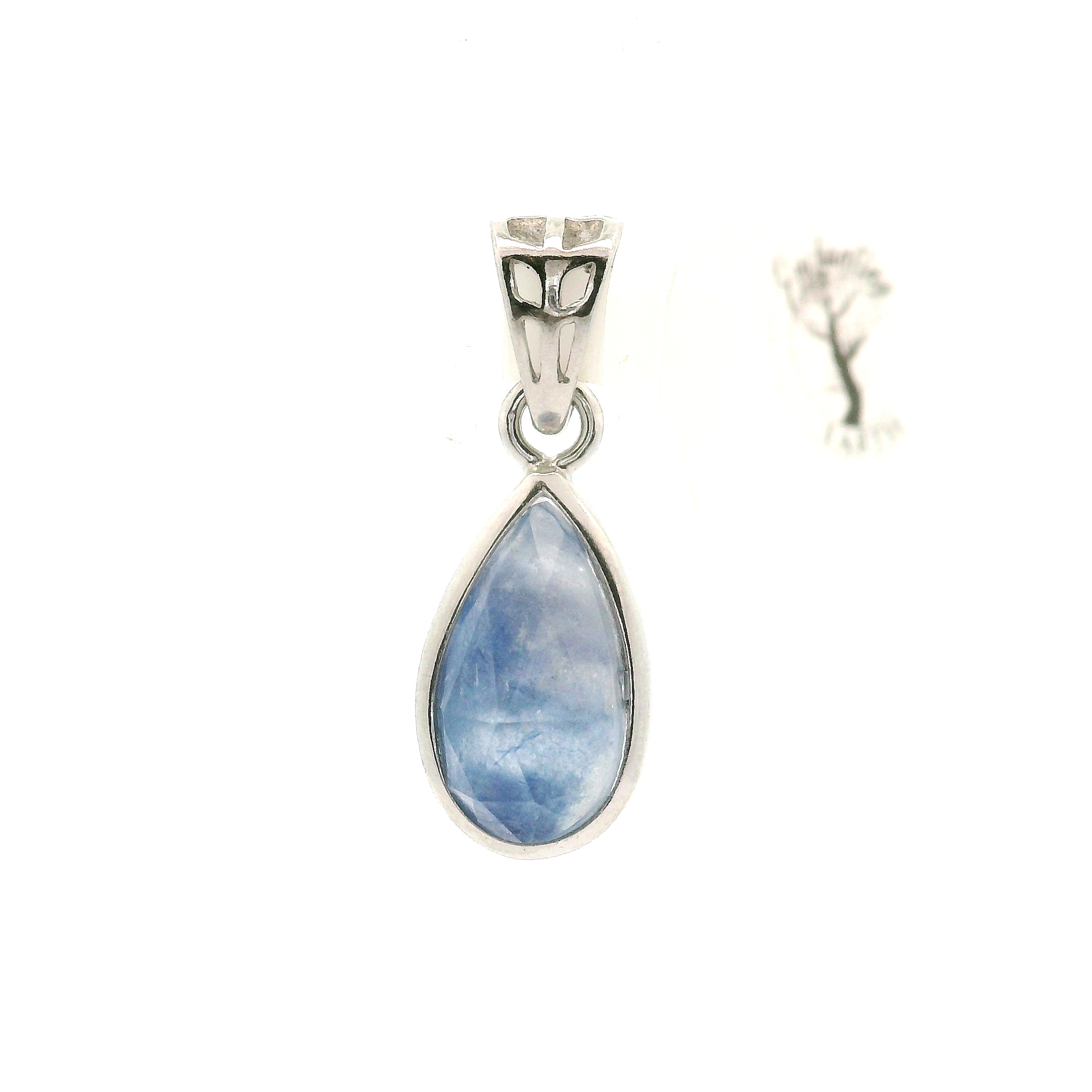 Dumortierite in Quartz Pendant .925 Silver for Hope, Improving Memory and New Ideas