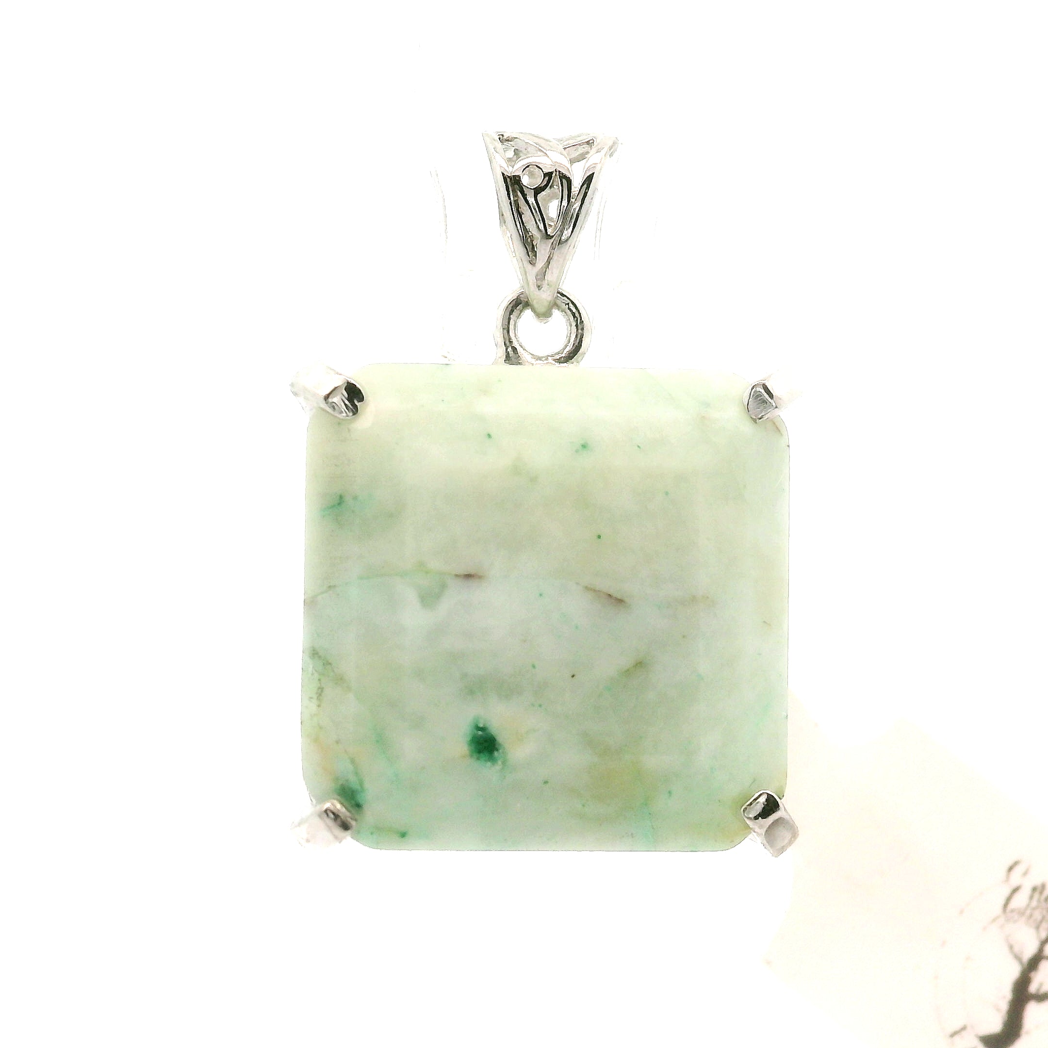 Amazonite Faceted Pendant .925 Silver for Communication, Harmony and Hope