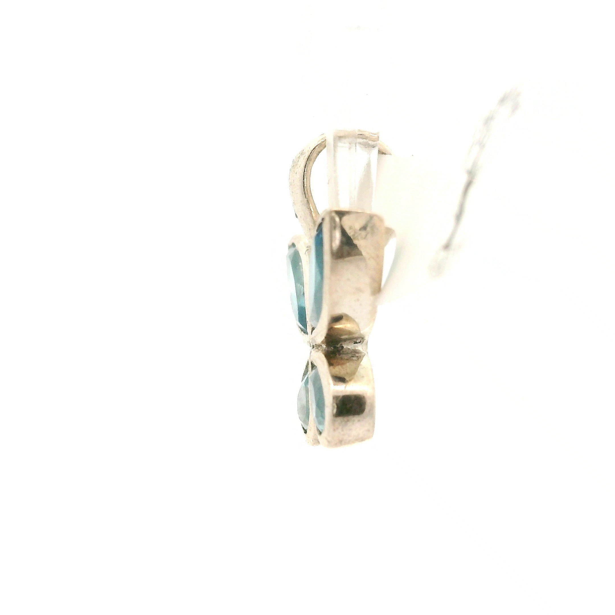 Blue Topaz Butterfly Pendant .925 Silver for Good Luck and Prosperity