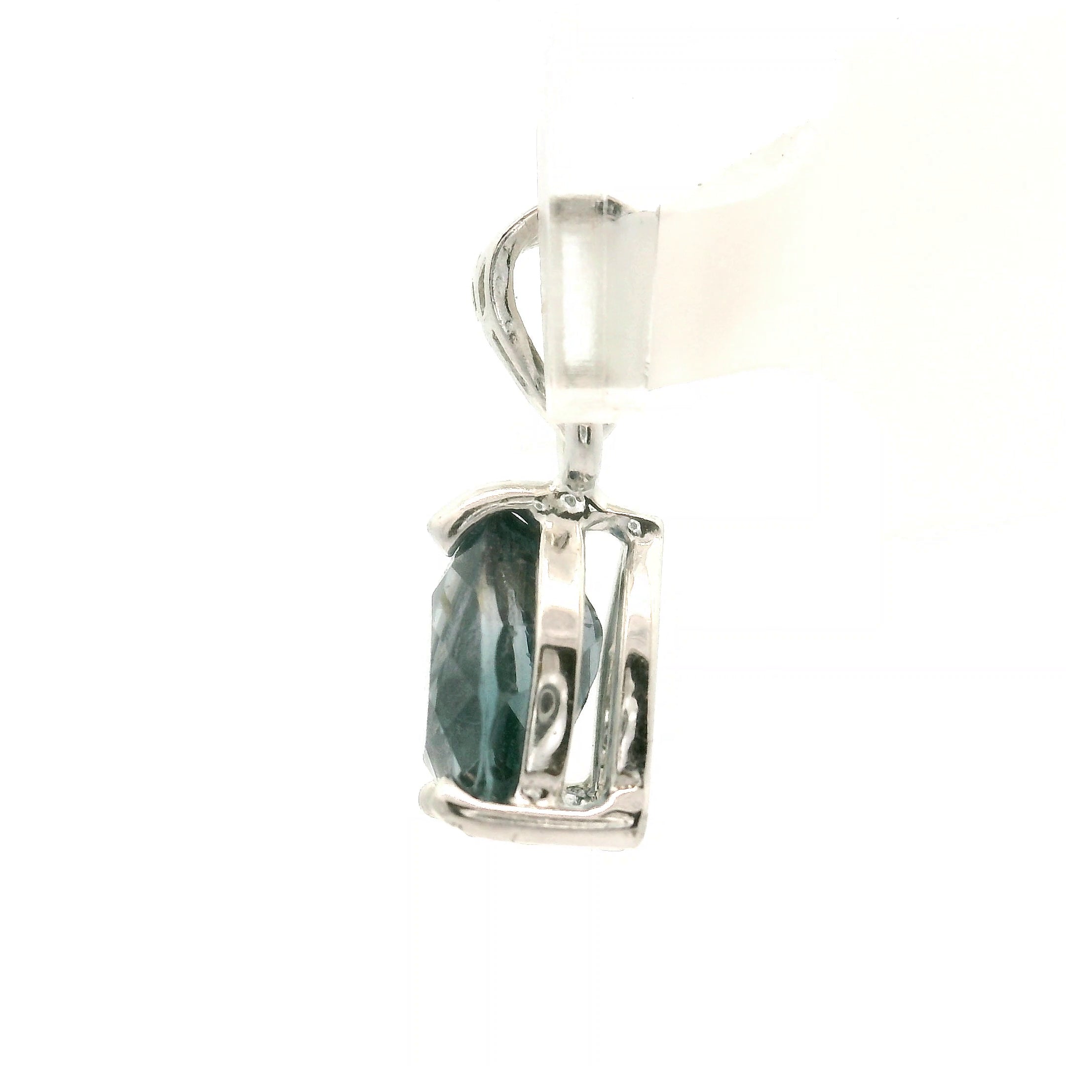 Blue Grey Spinel Pendant .925 Silver for Mystery and Intuition