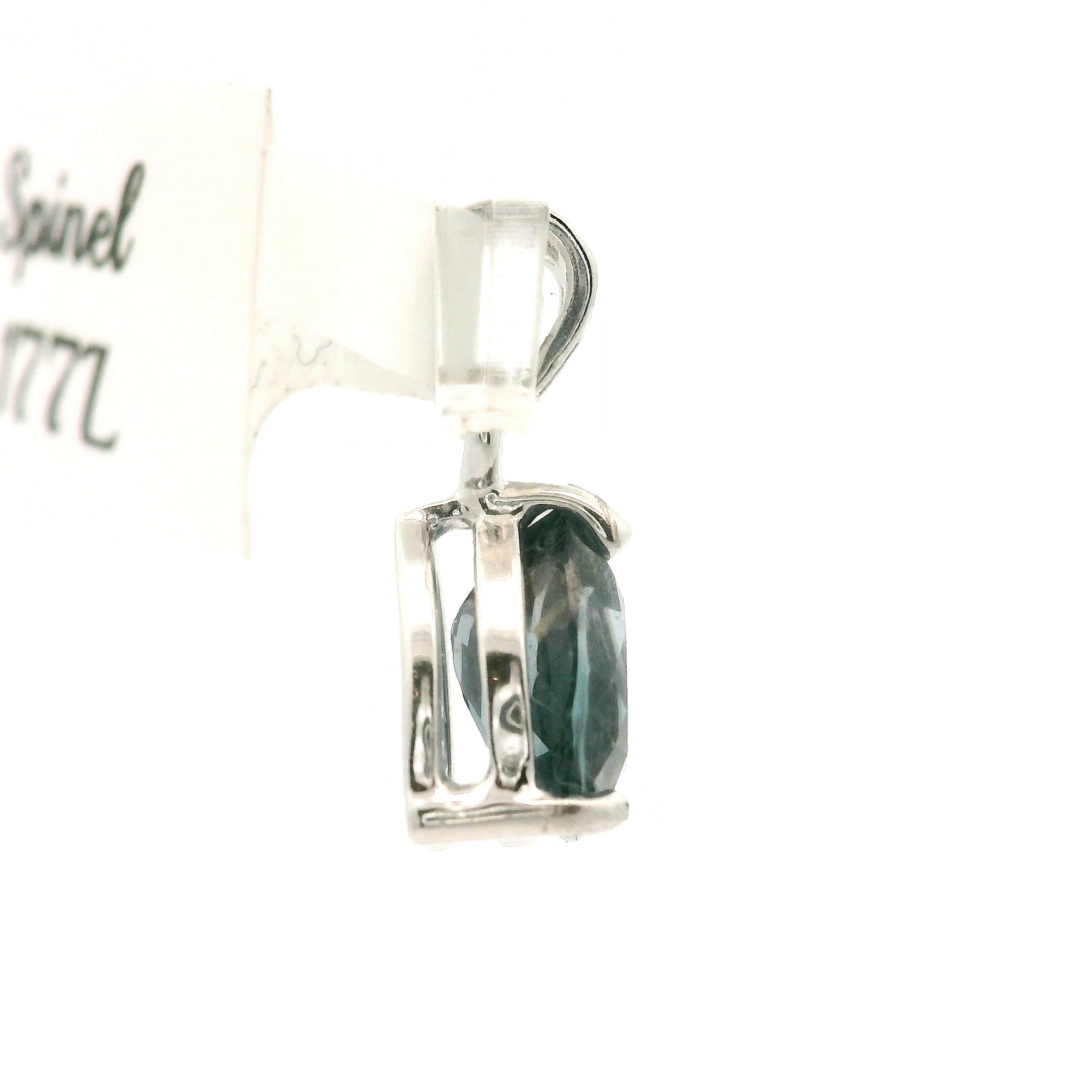 Blue Grey Spinel Pendant .925 Silver for Mystery and Intuition