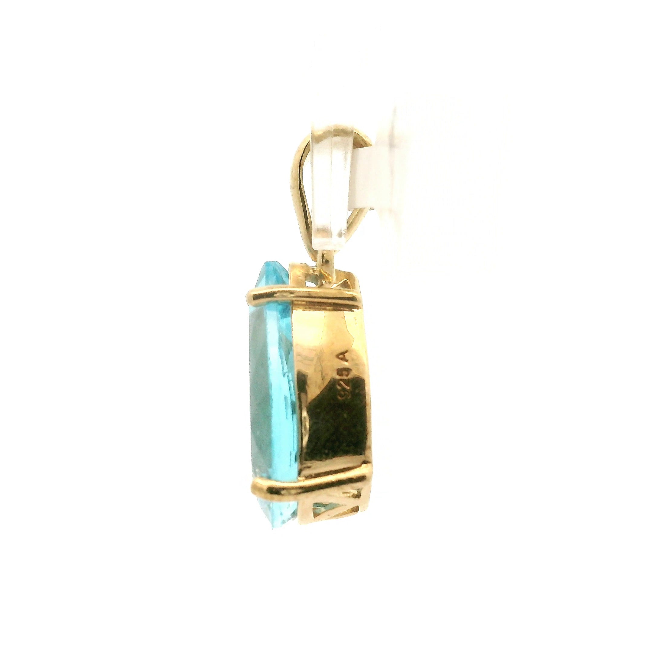 Blue Topaz Pendant .925 Silver with Gold Plating for Higher Levels of Awareness, Peaceful Communication and Clarity (Copy)