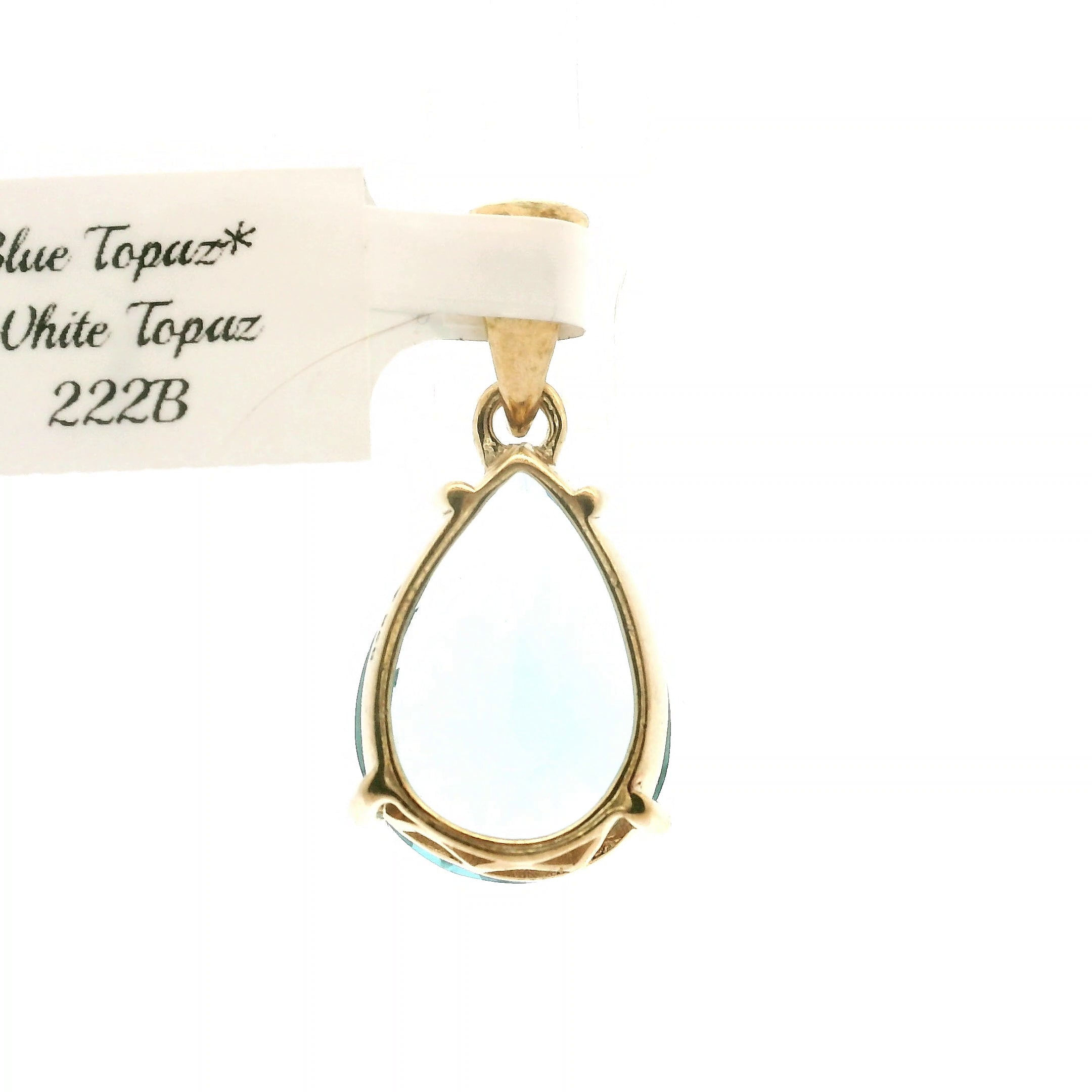 Blue Topaz Pendant .925 Silver with Gold Plating for Higher Levels of Awareness, Peaceful Communication and Clarity (Copy)