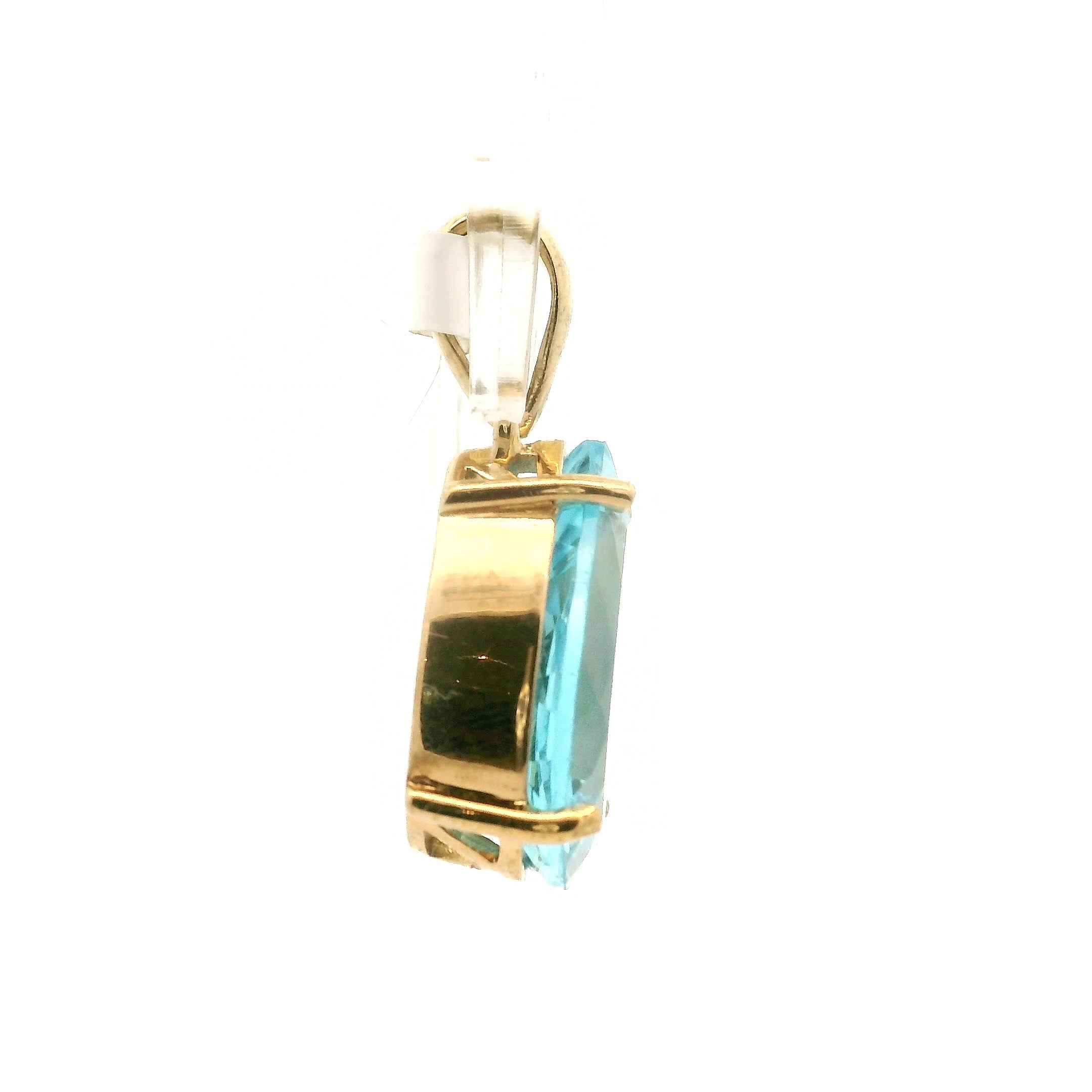 Blue Topaz Pendant .925 Silver with Gold Plating for Higher Levels of Awareness, Peaceful Communication and Clarity (Copy)
