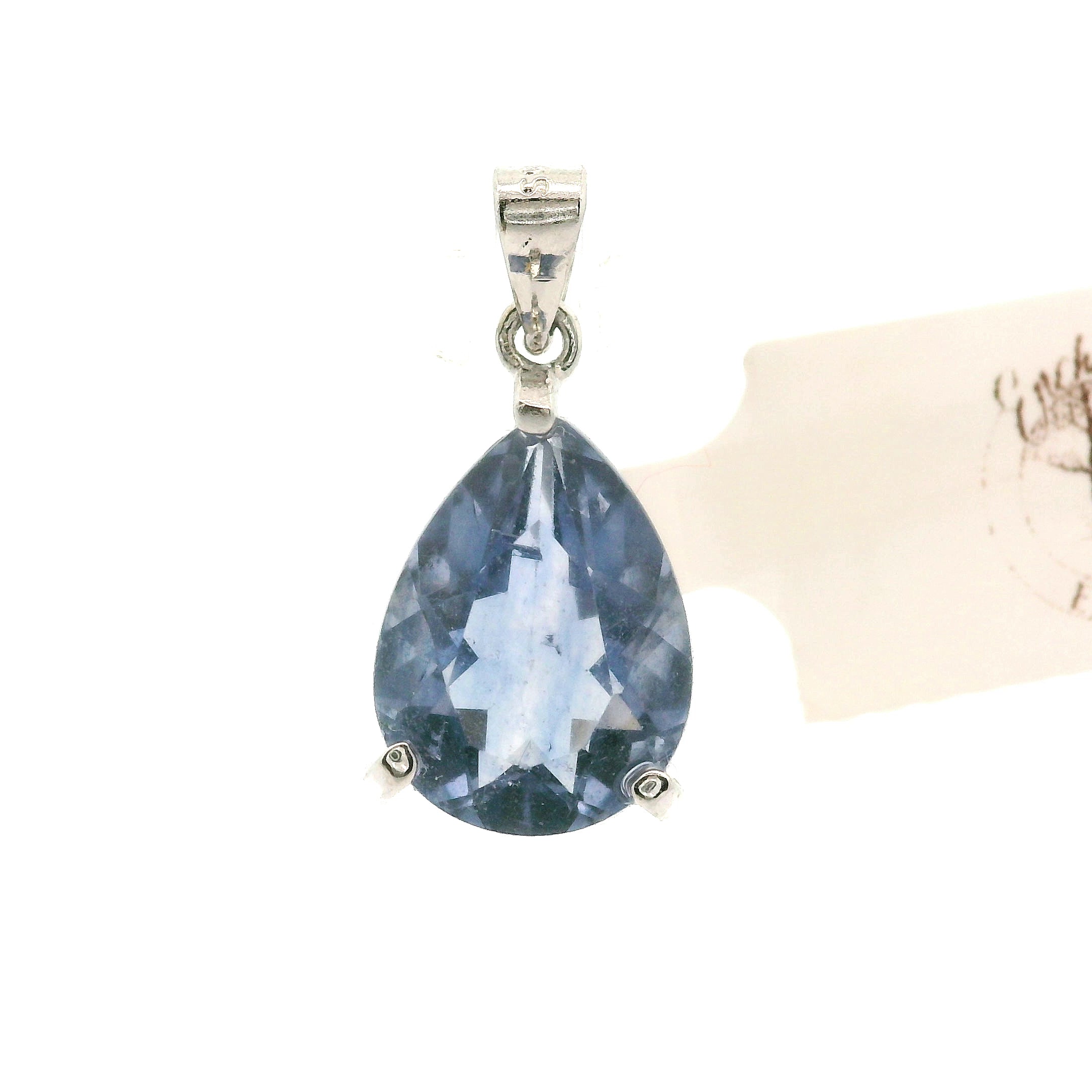 Color Changing Blue Fluorite Pendant .925 Silver for Third Eye Balancing and Focus