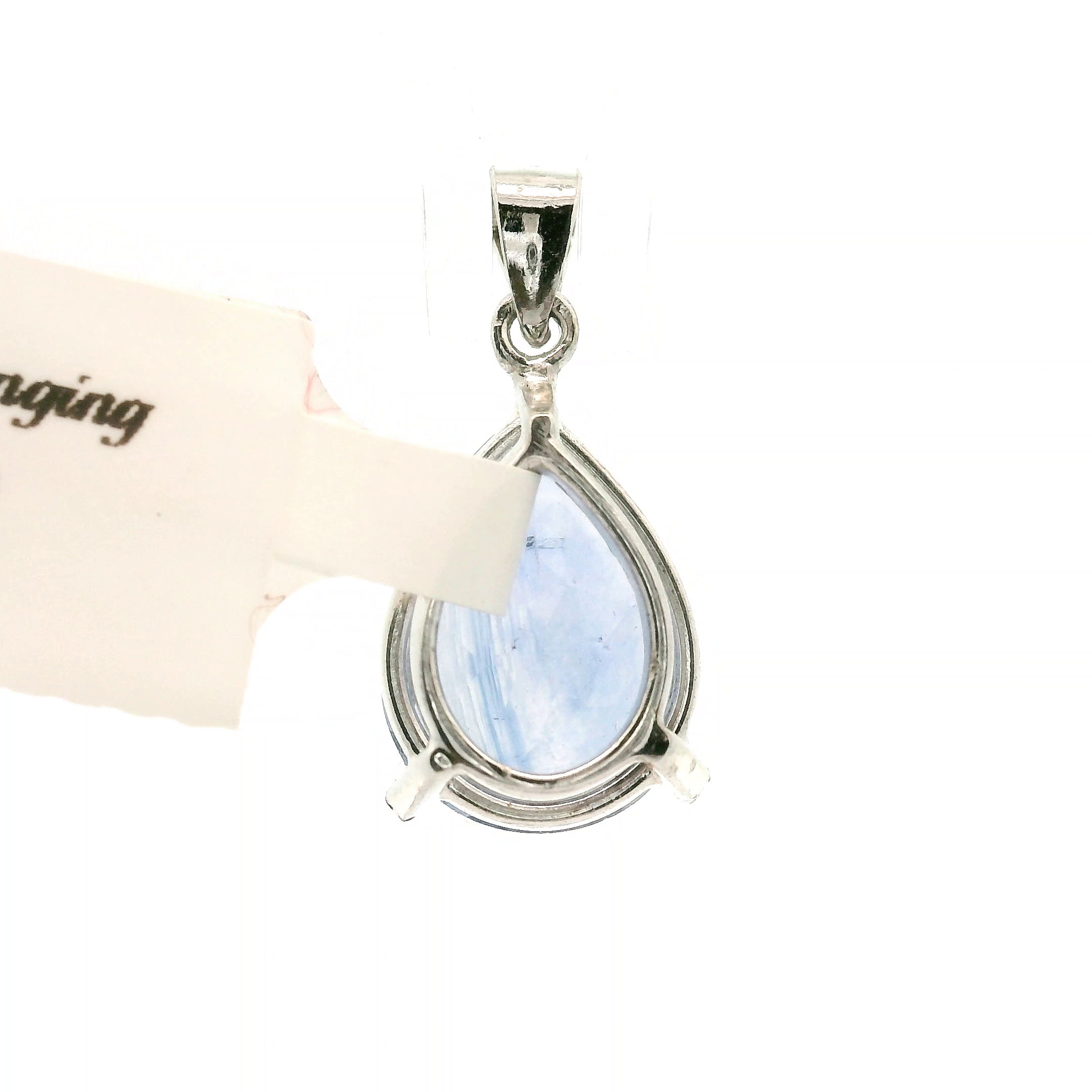 Color Changing Blue Fluorite Pendant .925 Silver for Third Eye Balancing and Focus
