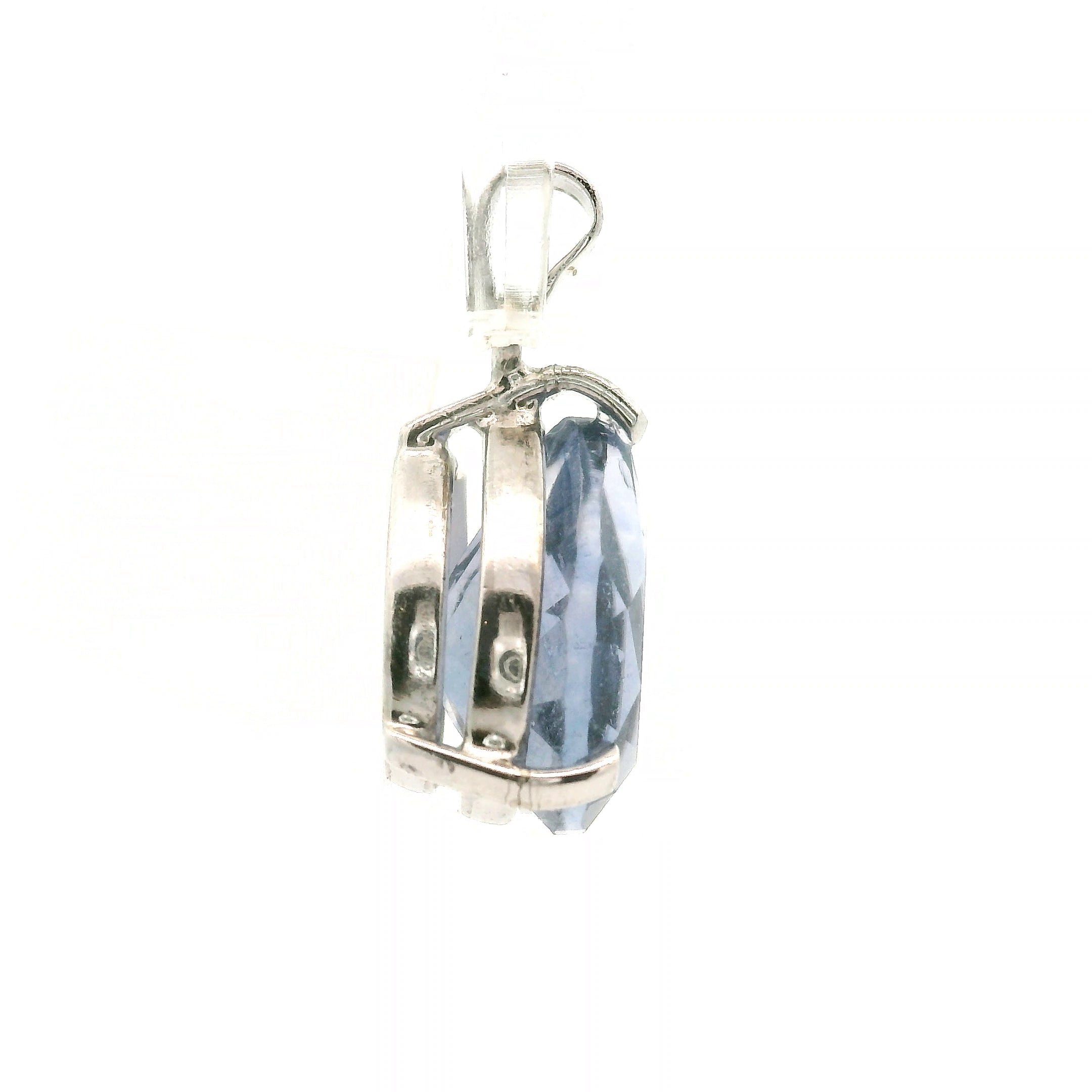 Color Changing Blue Fluorite Pendant .925 Silver for Third Eye Balancing and Focus