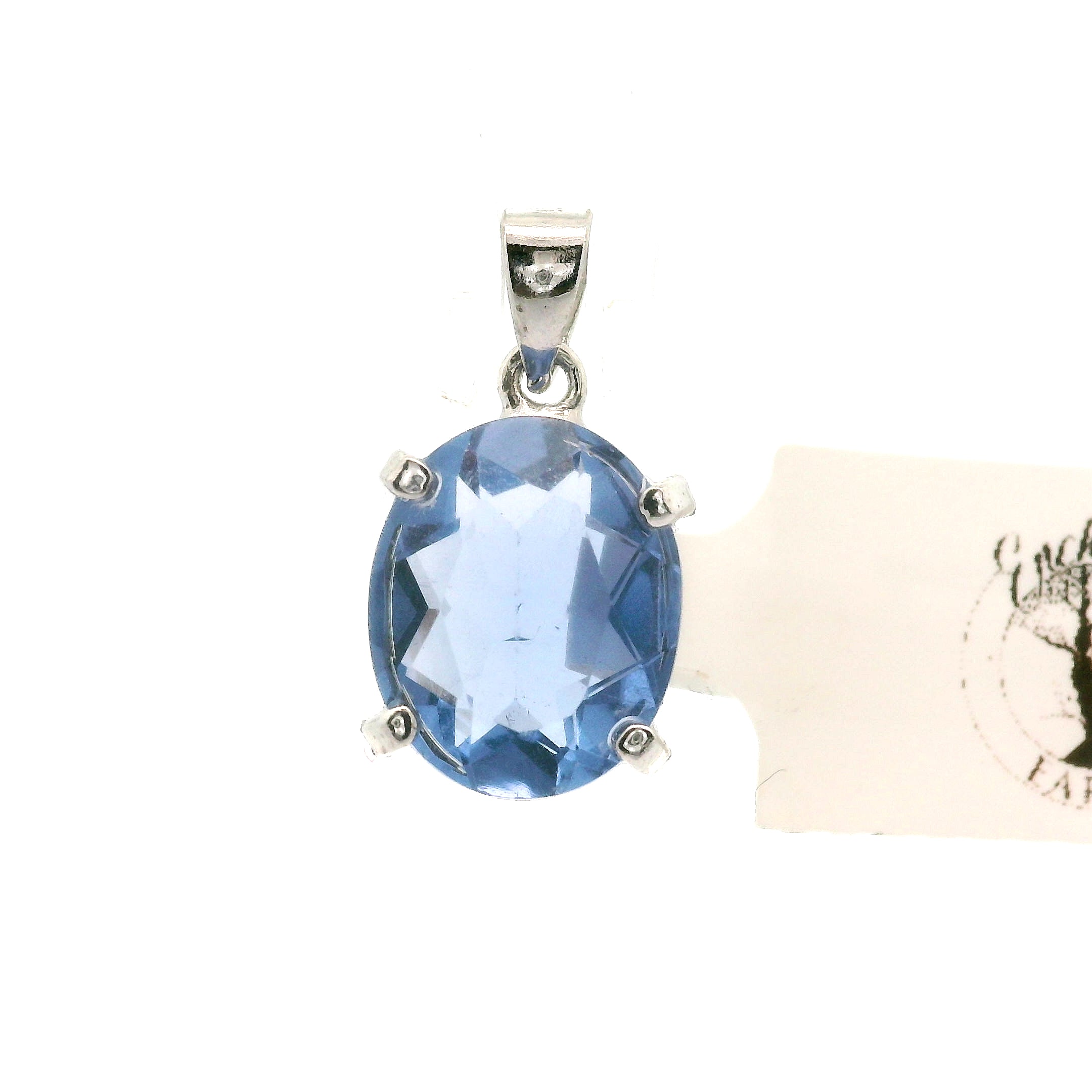 Color Changing Blue Fluorite Pendant .925 Silver for Third Eye Balancing and Focus