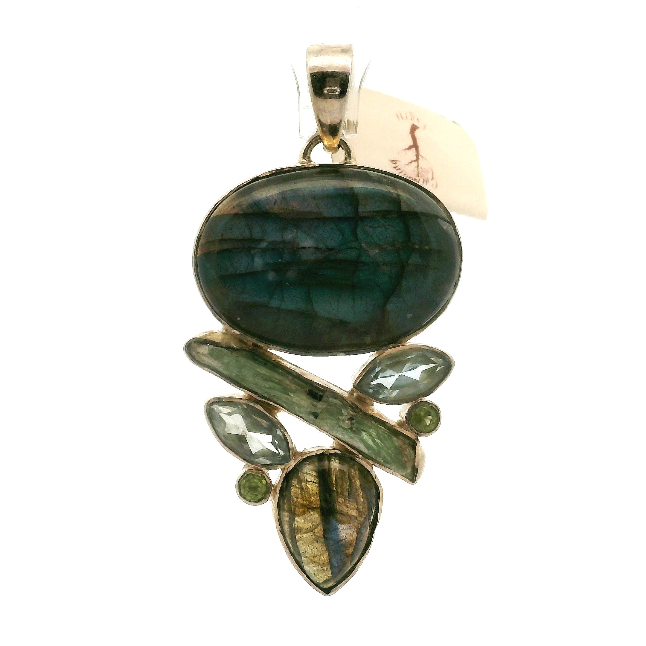 Labradorite Multi-Stone Pendant .925 Silver for Protection and Transforming your Life