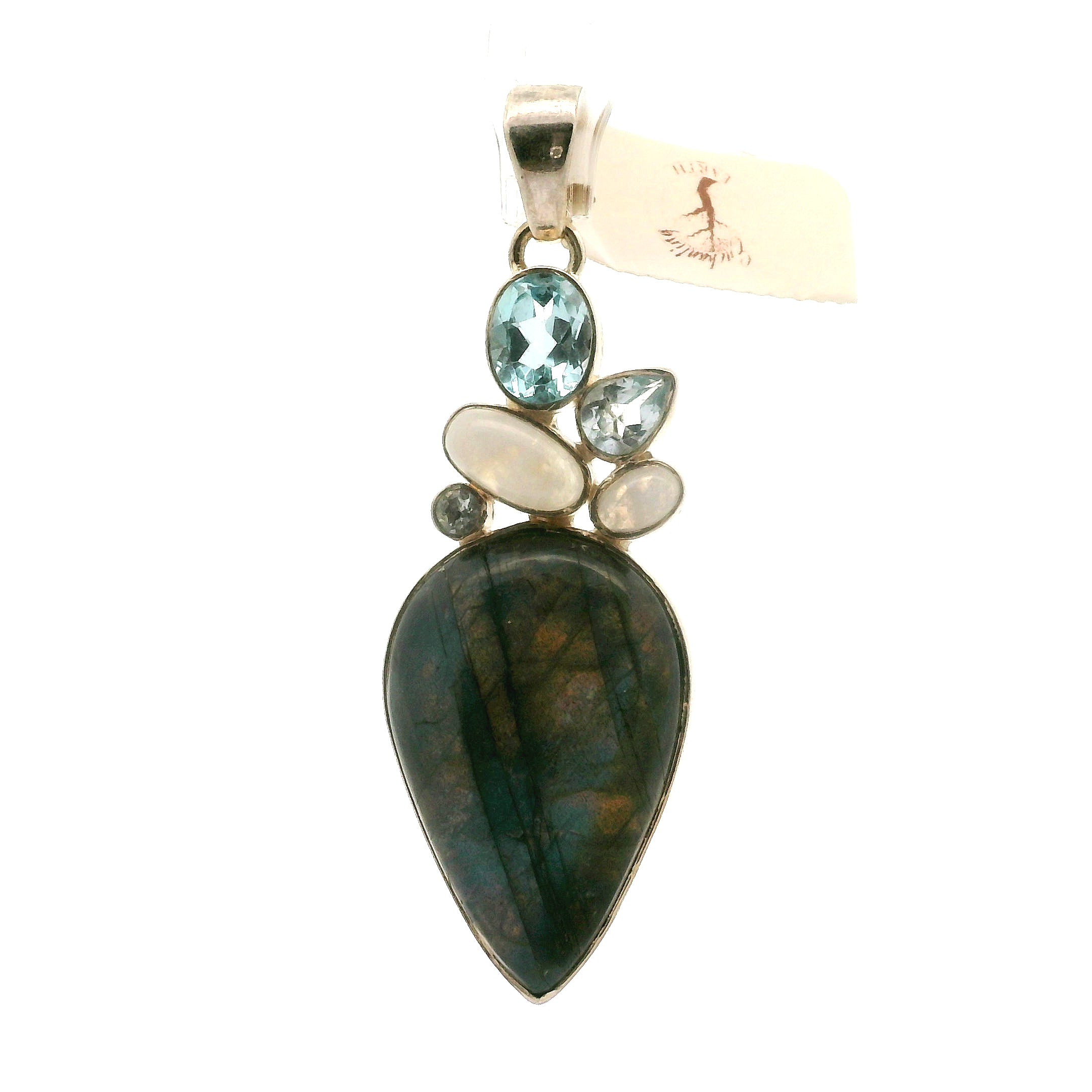 Labradorite Multi-Stone Pendant .925 Silver for Protection and Transforming your Life