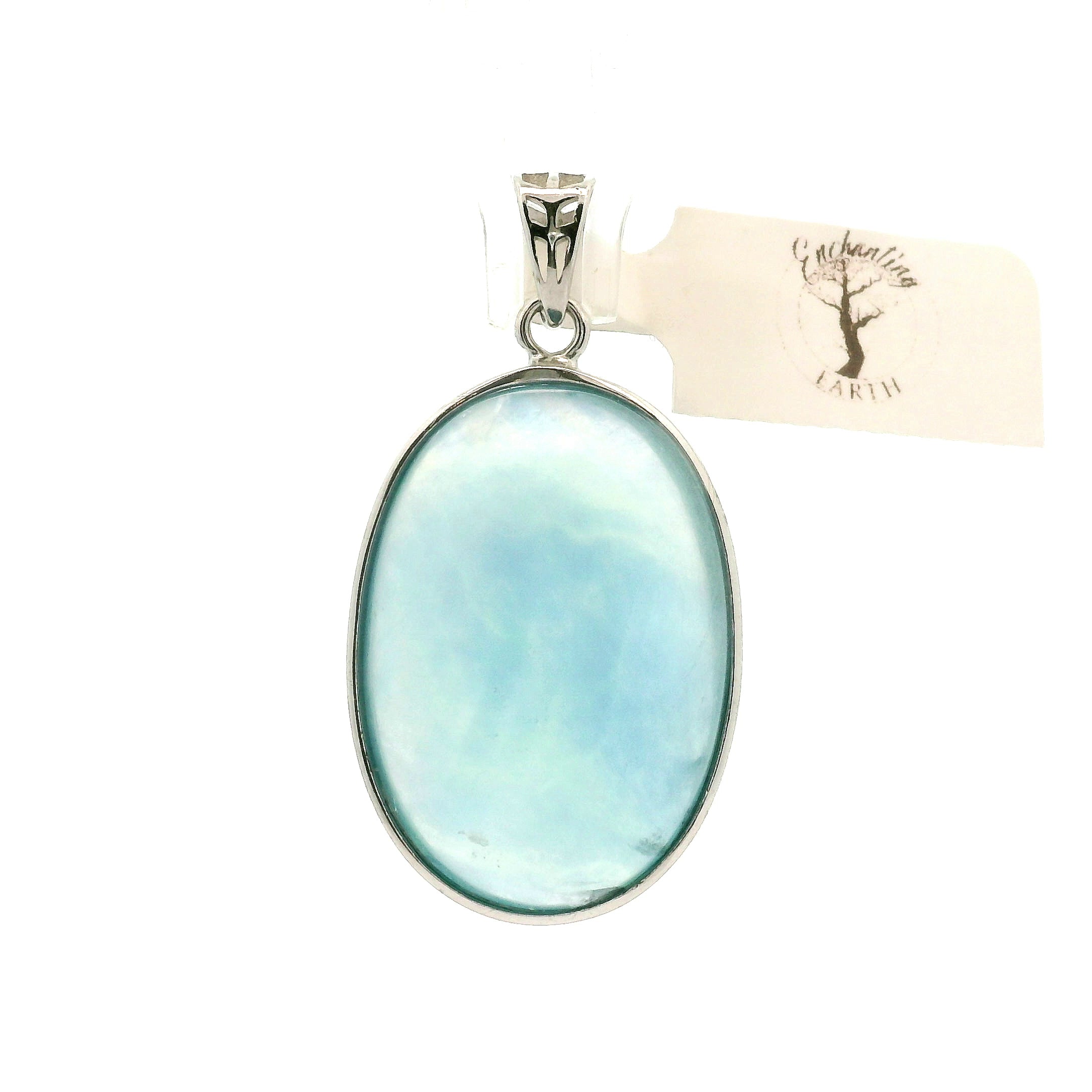 Blue Fluorite Pendant .925 Silver for Third Eye Balancing and Focus